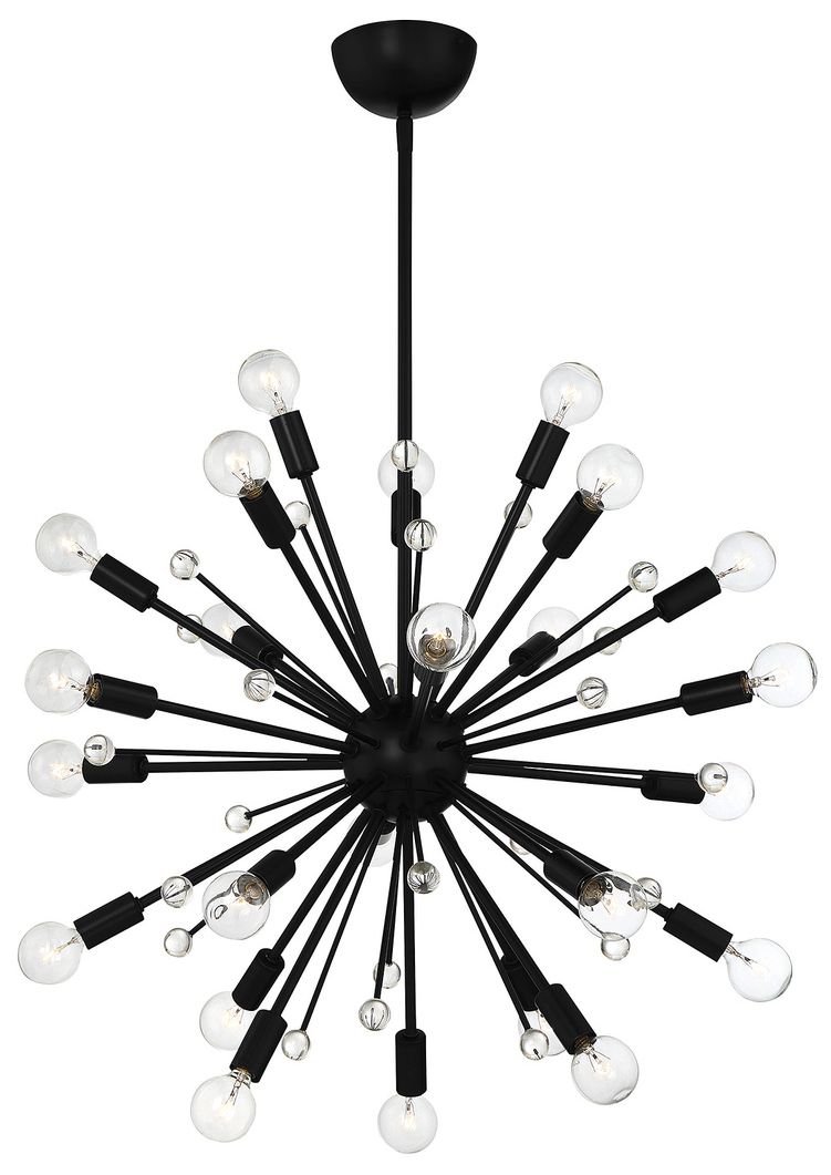 Savoy House Essentials Galea 23" Wide Matte Black 24-Light Chandelier