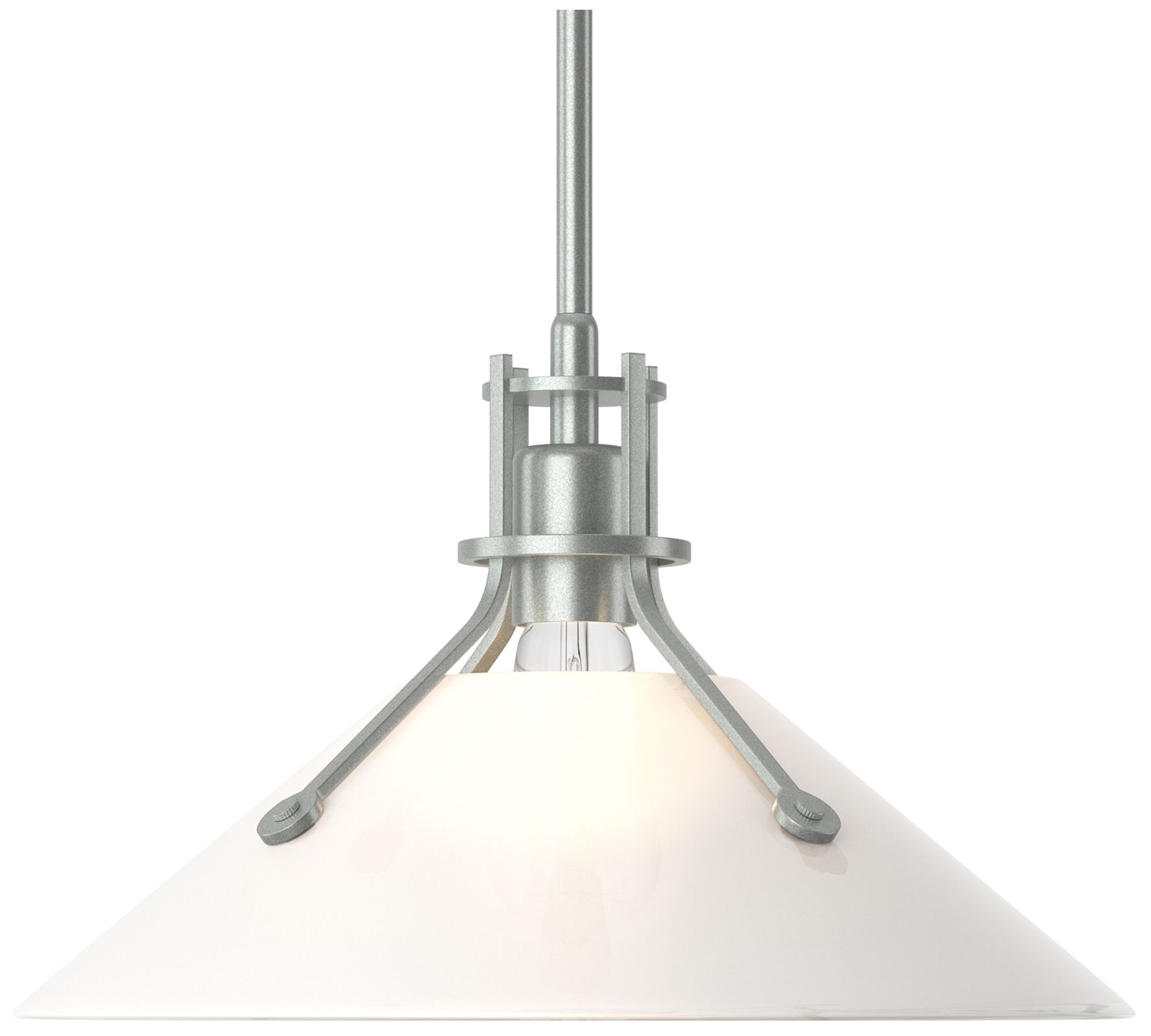 Henry Medium Shade Pendant - Platinum - Frosted Glass