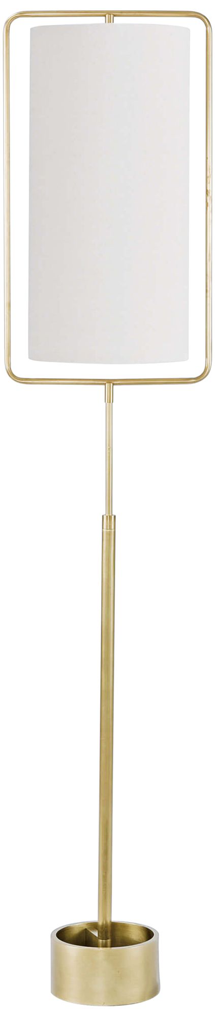 Geo Rectangle Natural Brass Metal Floor Lamp