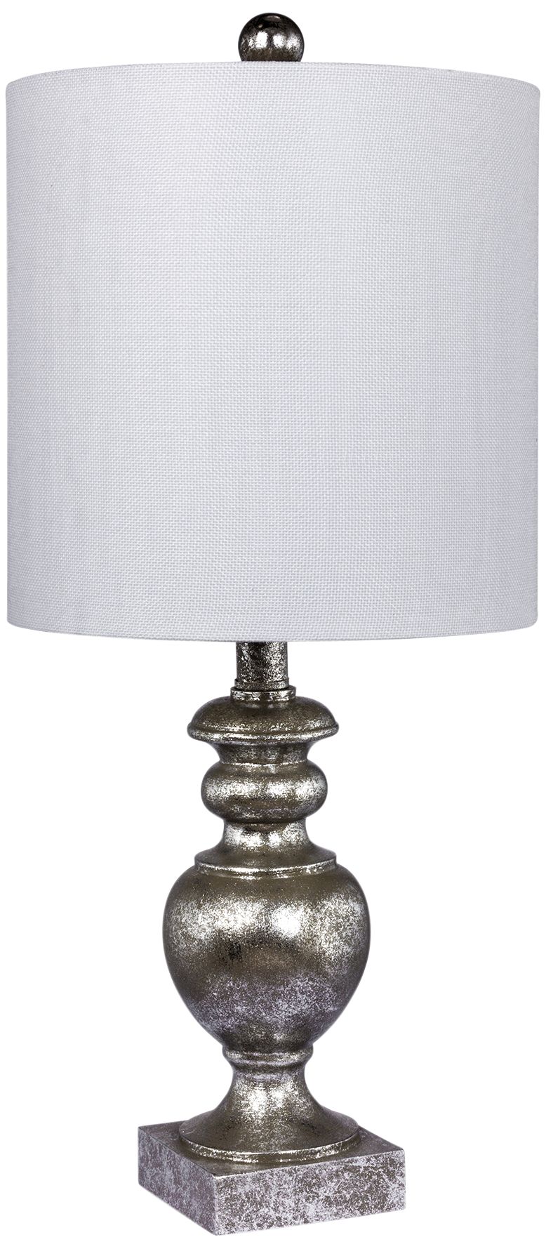 Cairo Antiqued Silver Leaf Textured Urn Accent Table Lamp