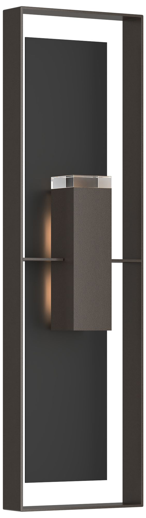 Shadow Box 45"H Black Accented Oiled Bronze Sconce w/ Clear Shade