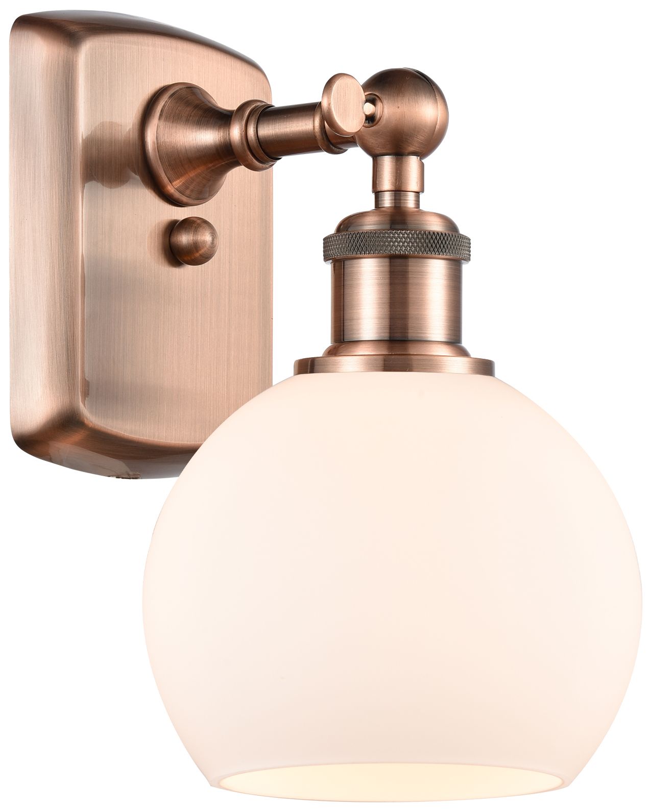 Athens 6" LED Sconce - Copper Finish - Matte White Shade