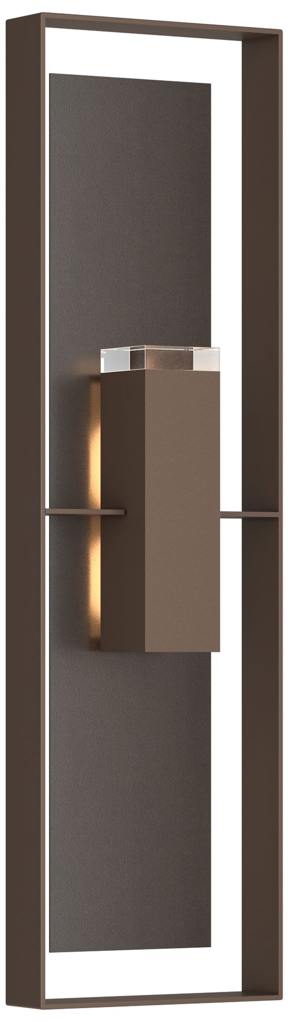 Shadow Box 45"H Oiled Bronze Accented Bronze Sconce w/ Clear Shade