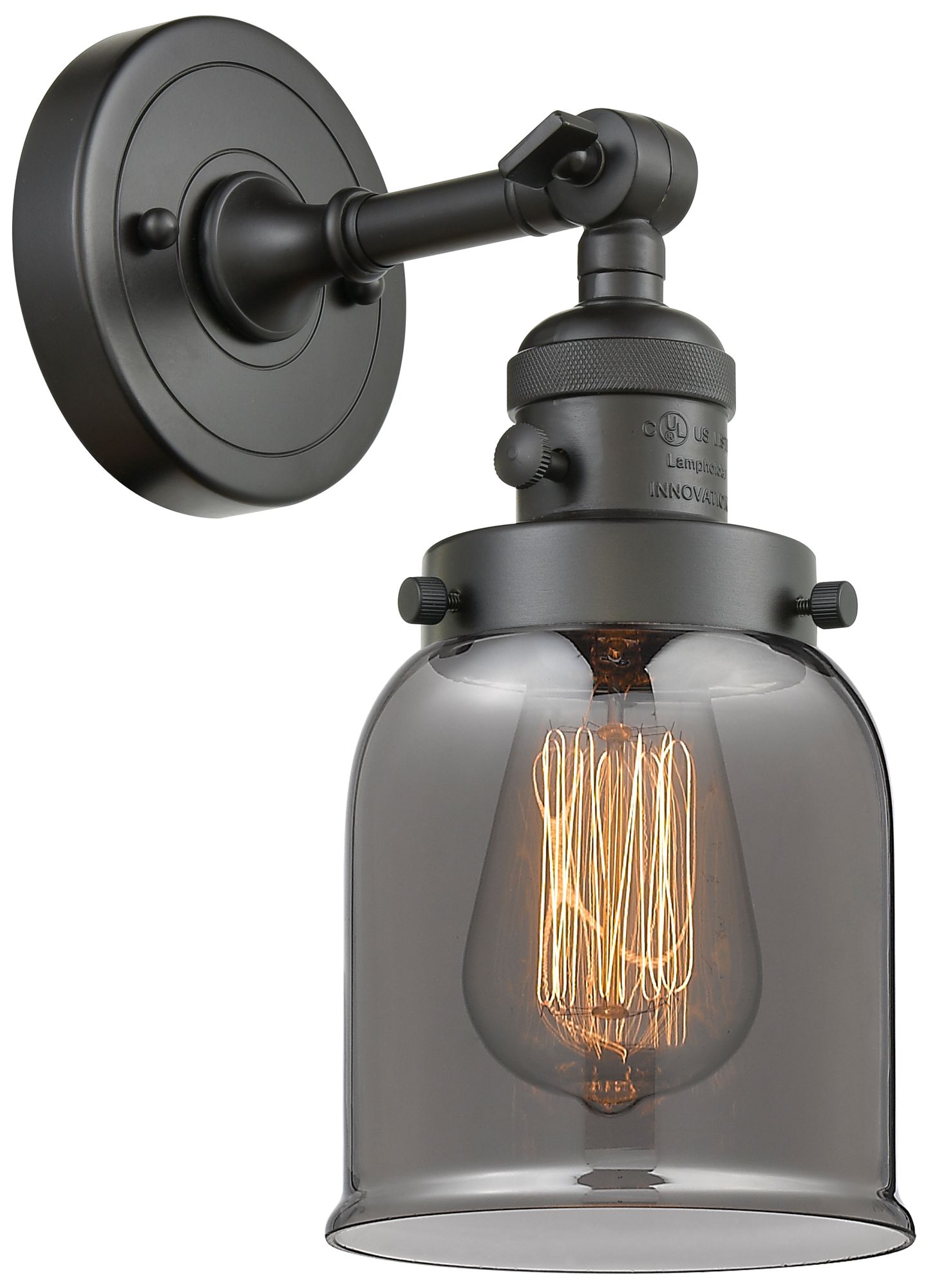 Bell 5" Oil Rubbed Bronze Sconce w/ Plated Smoke Shade