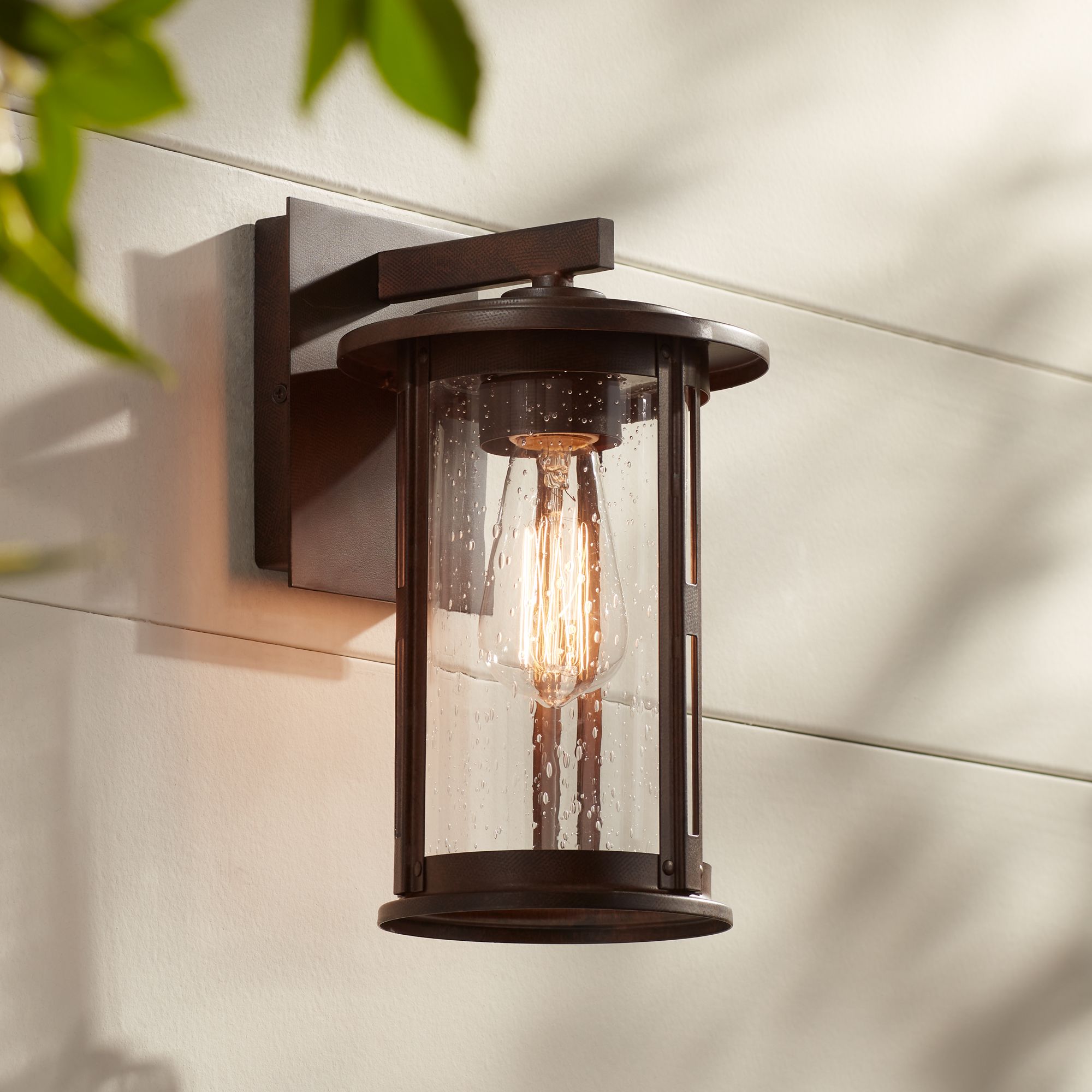 Ridgeland 10 1/2" High Bronze Lantern Outdoor Wall Light