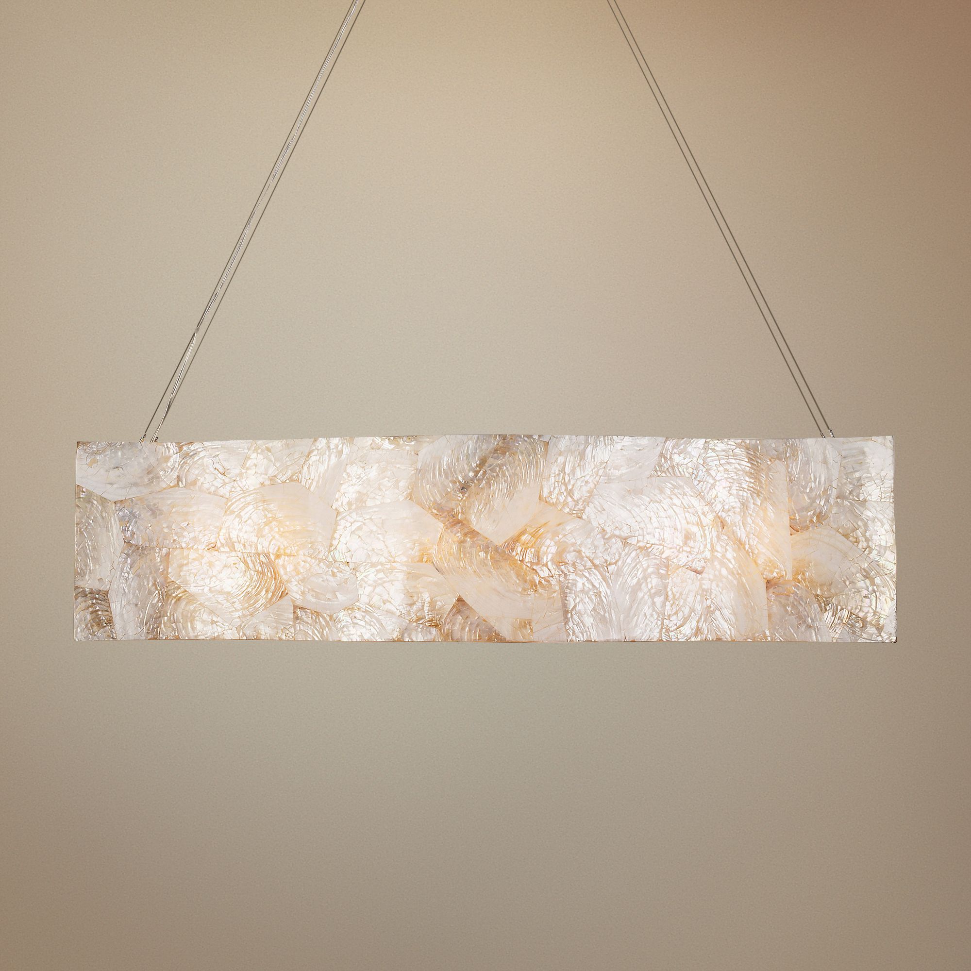 Varaluz Big 36" Wide Kabebe Shell Linear Pendant Light