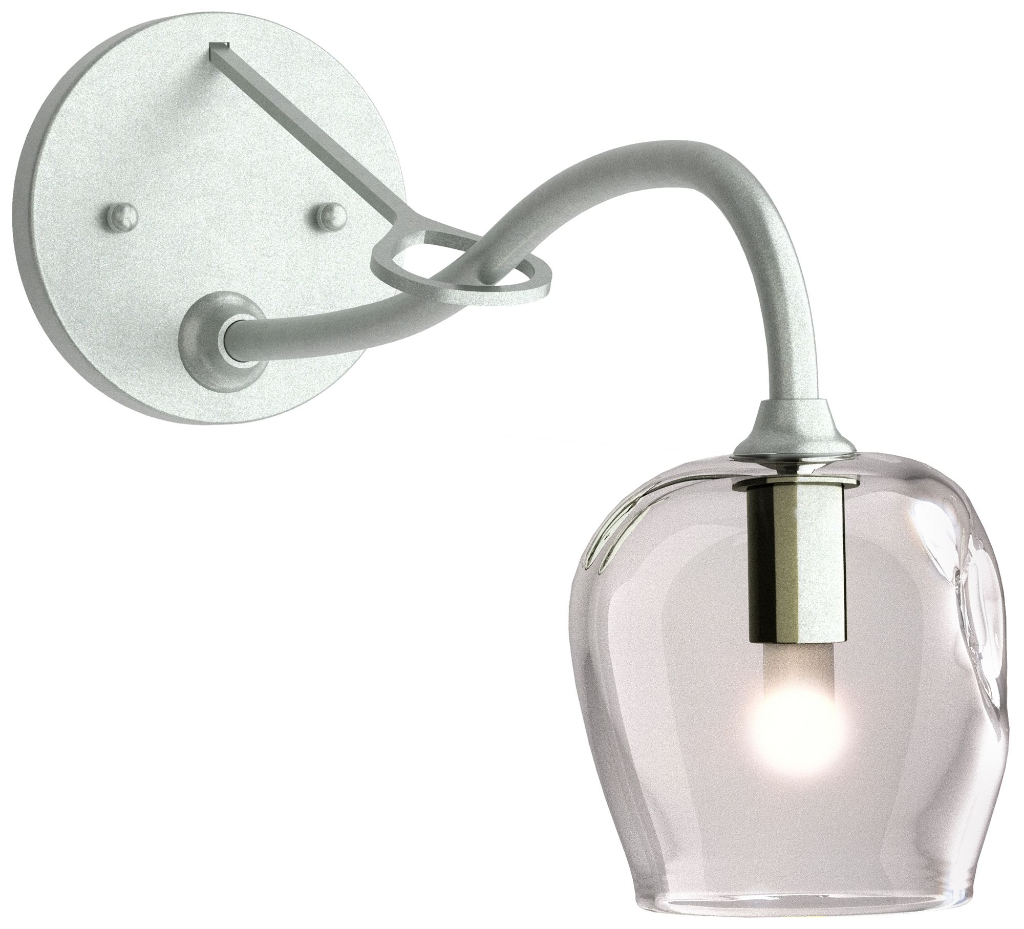 Ume 10.2" High Vintage Platinum Long-Arm Sconce With Cool Grey Glass S