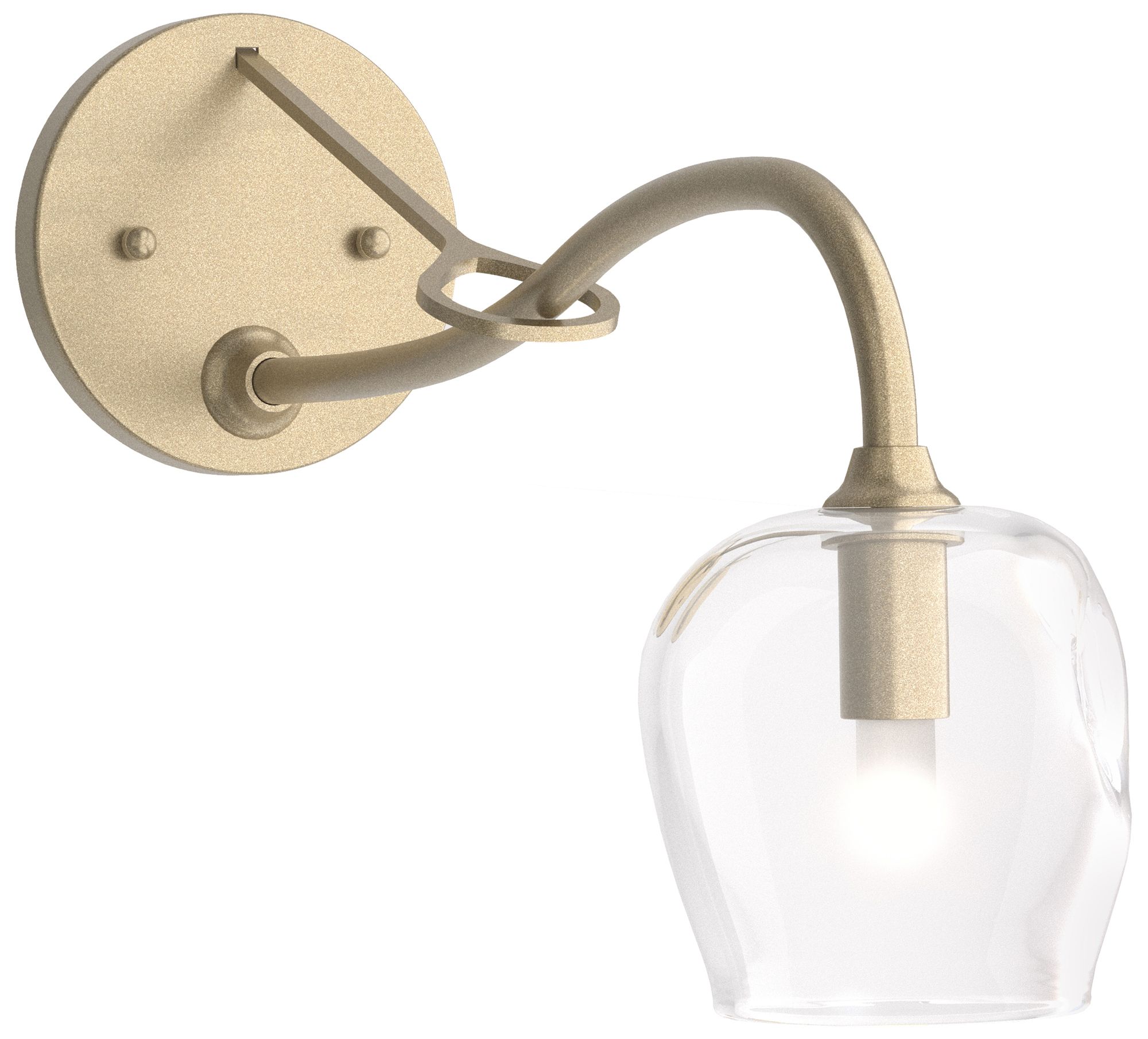 Ume 10.2" High Soft Gold Long-Arm Sconce With Clear Glass Shade