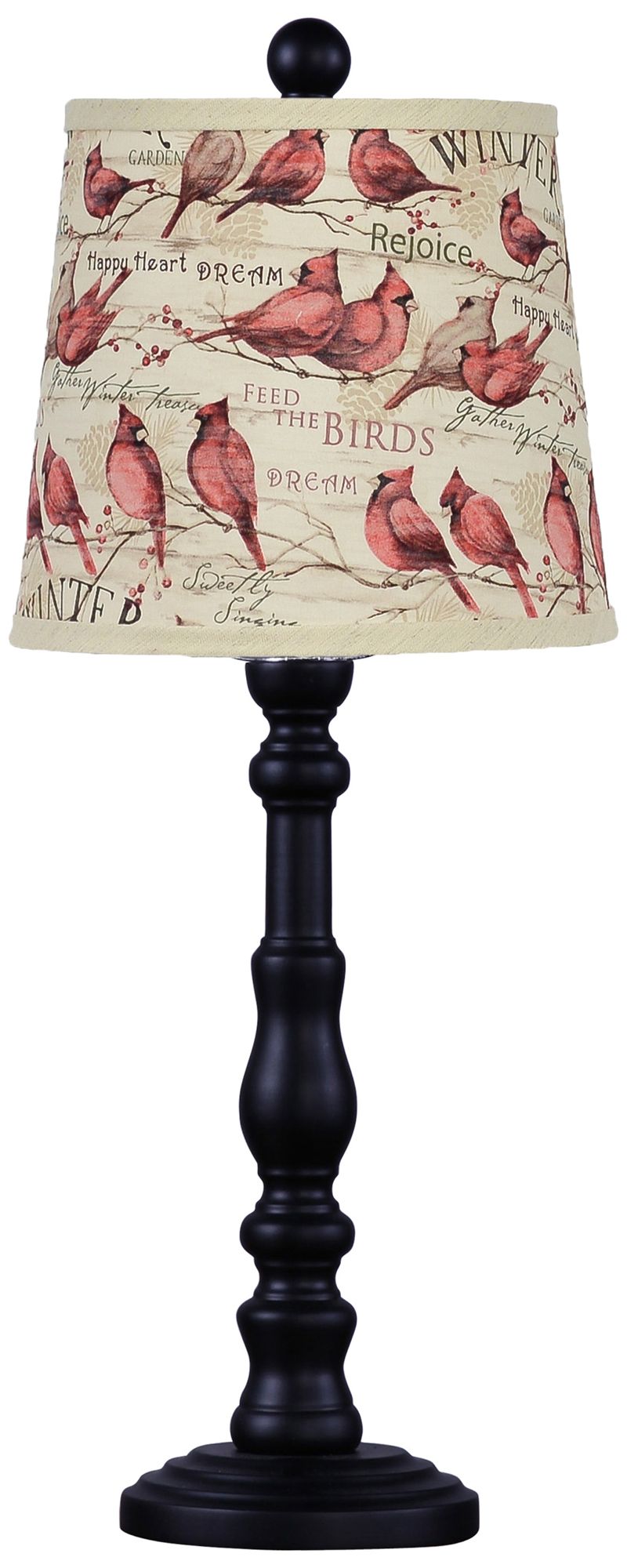 Winter Cardinals Table Lamp