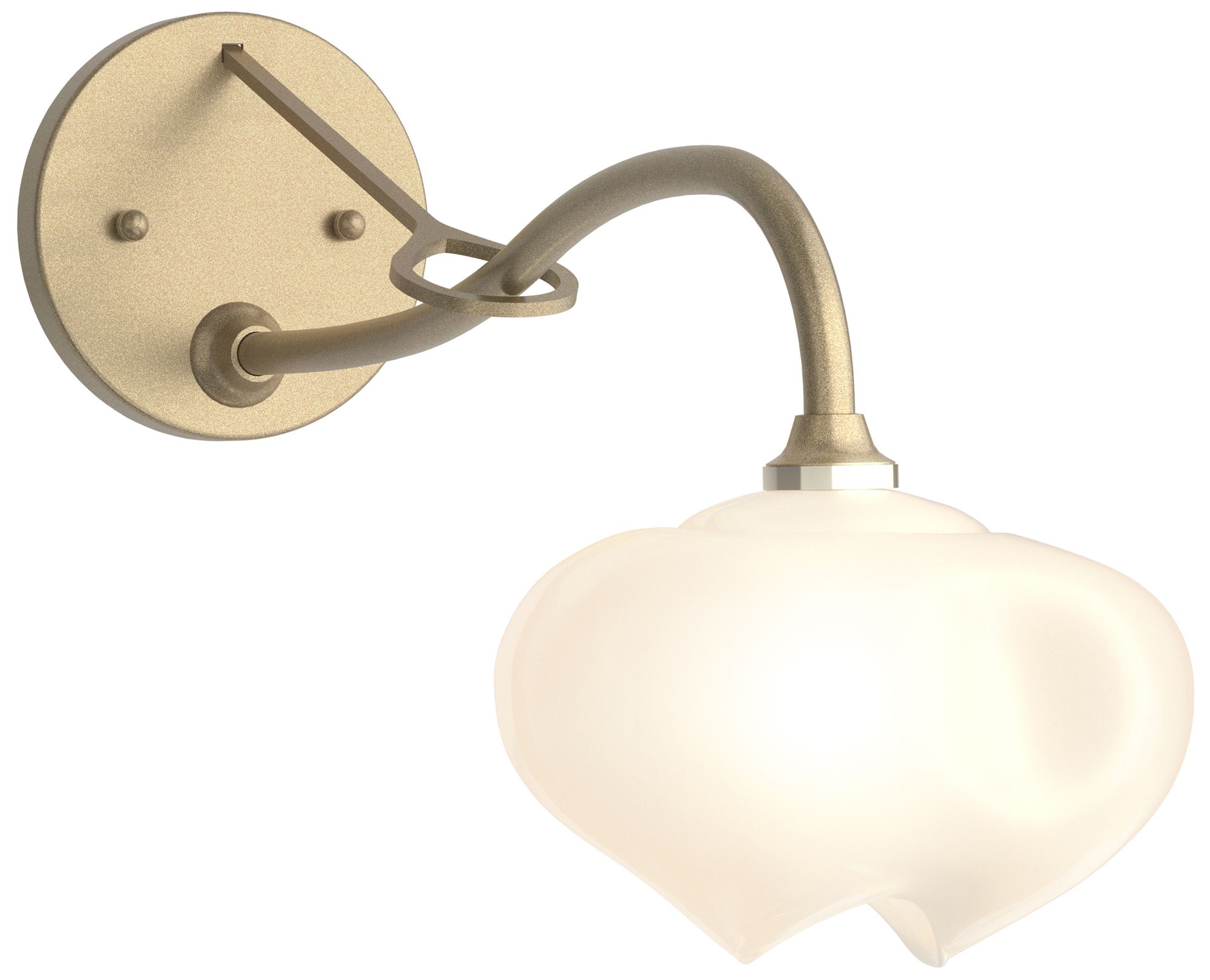 Ume 10.2" High Soft Gold Long-Arm Sconce With Frosted Glass Shade