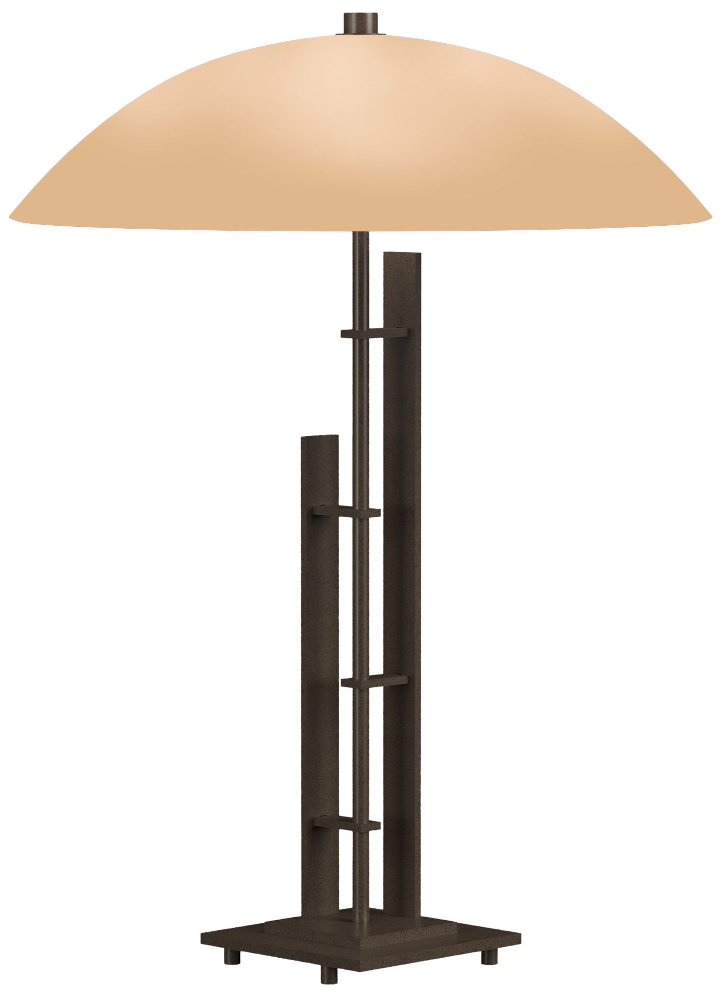 Metra 18.25" High Bronze Double Table Lamp With Sand Glass Shade