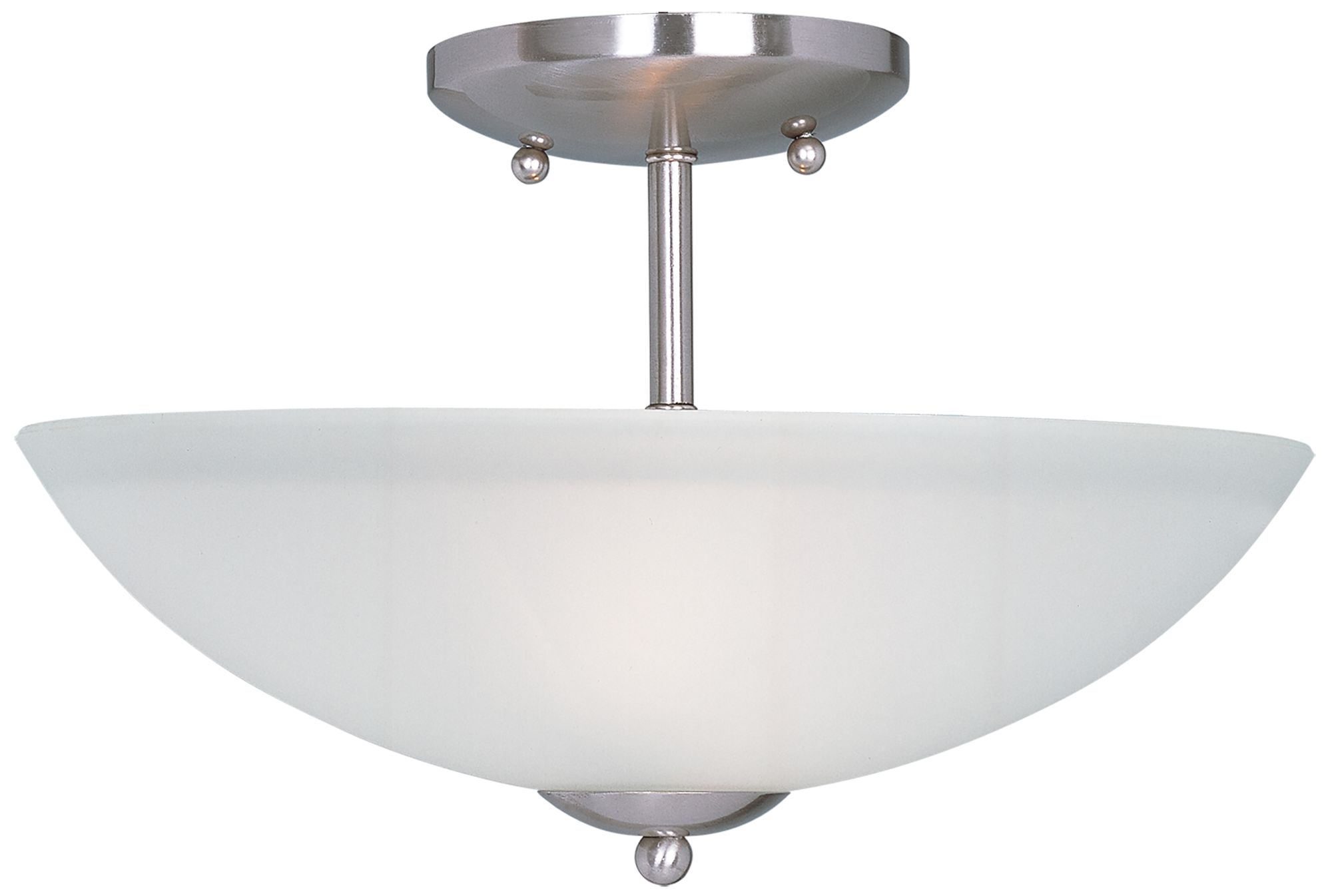 Logan 2-Light 13" Wide Satin Nickel Semi-Flush Mount