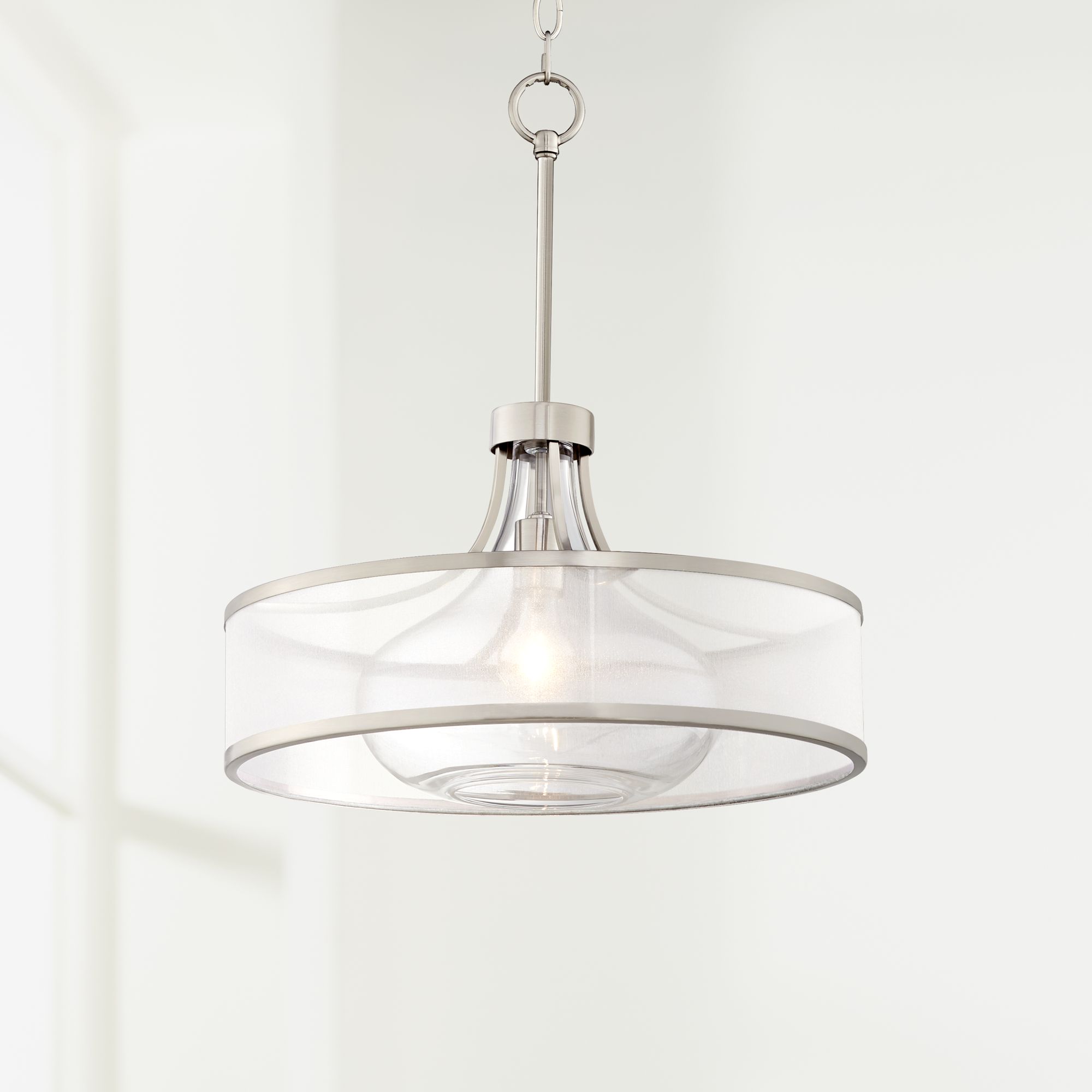 Possini Euro Layne 19 1/4" Wide Brushed Nickel Pendant Light