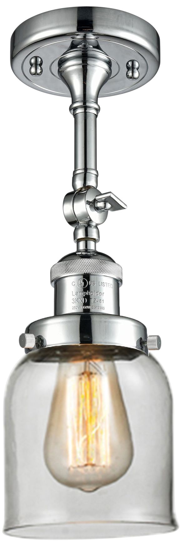 Small Bell 5" Wide Polished Chrome Adjustable Ceiling Light