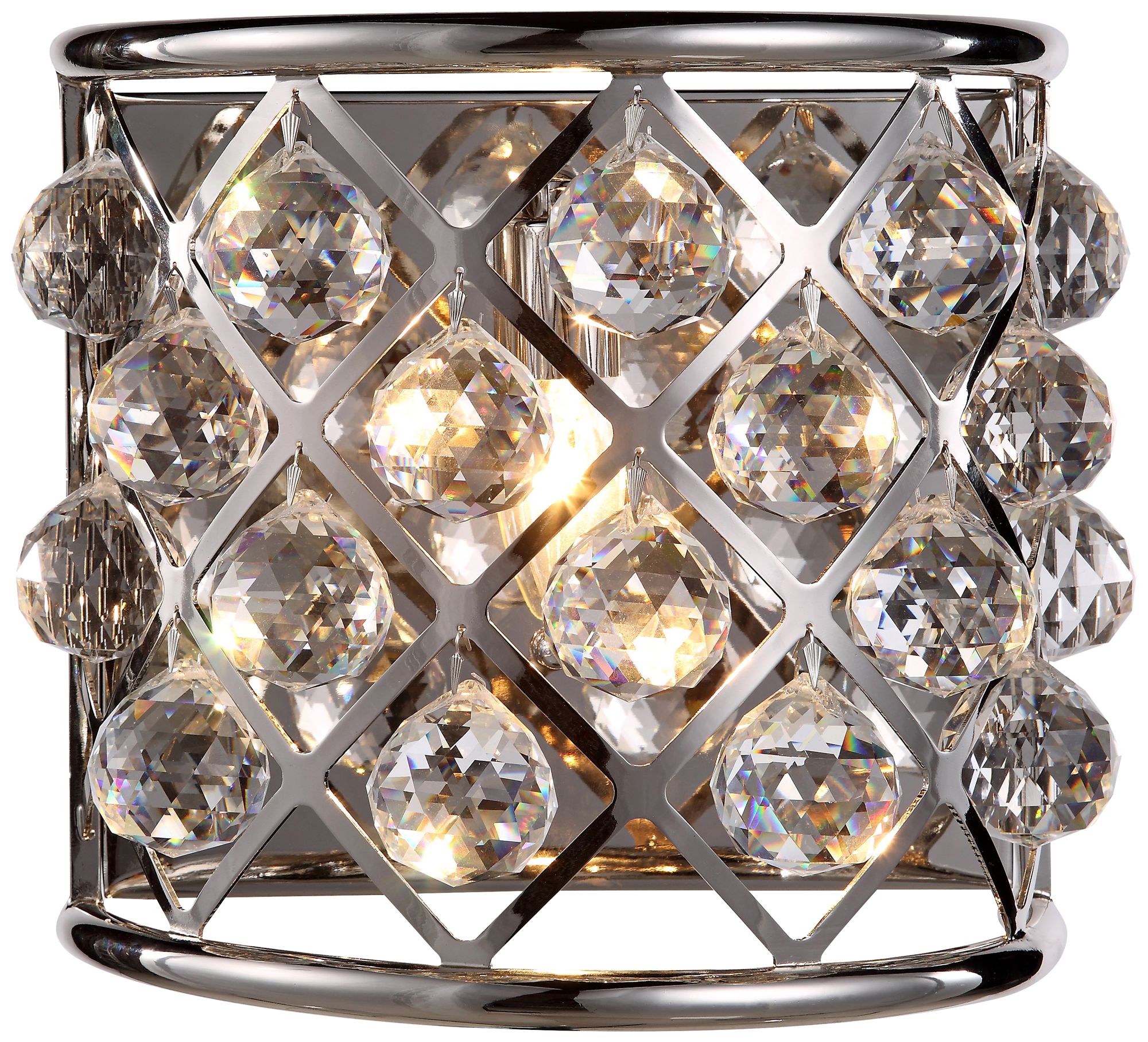 Madison 10 1/2" High Nickel Wall Sconce w/ Faceted Crystals