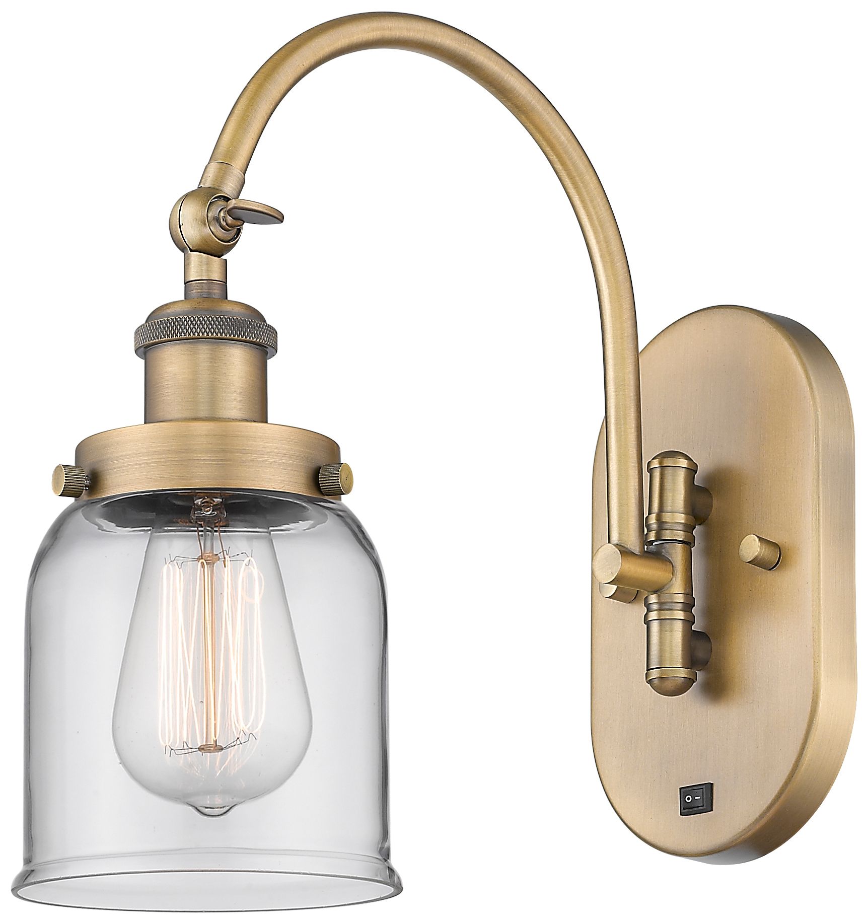 Franklin Restoration Bell 5" LED Sconce - Brass Finish - Clear Shade