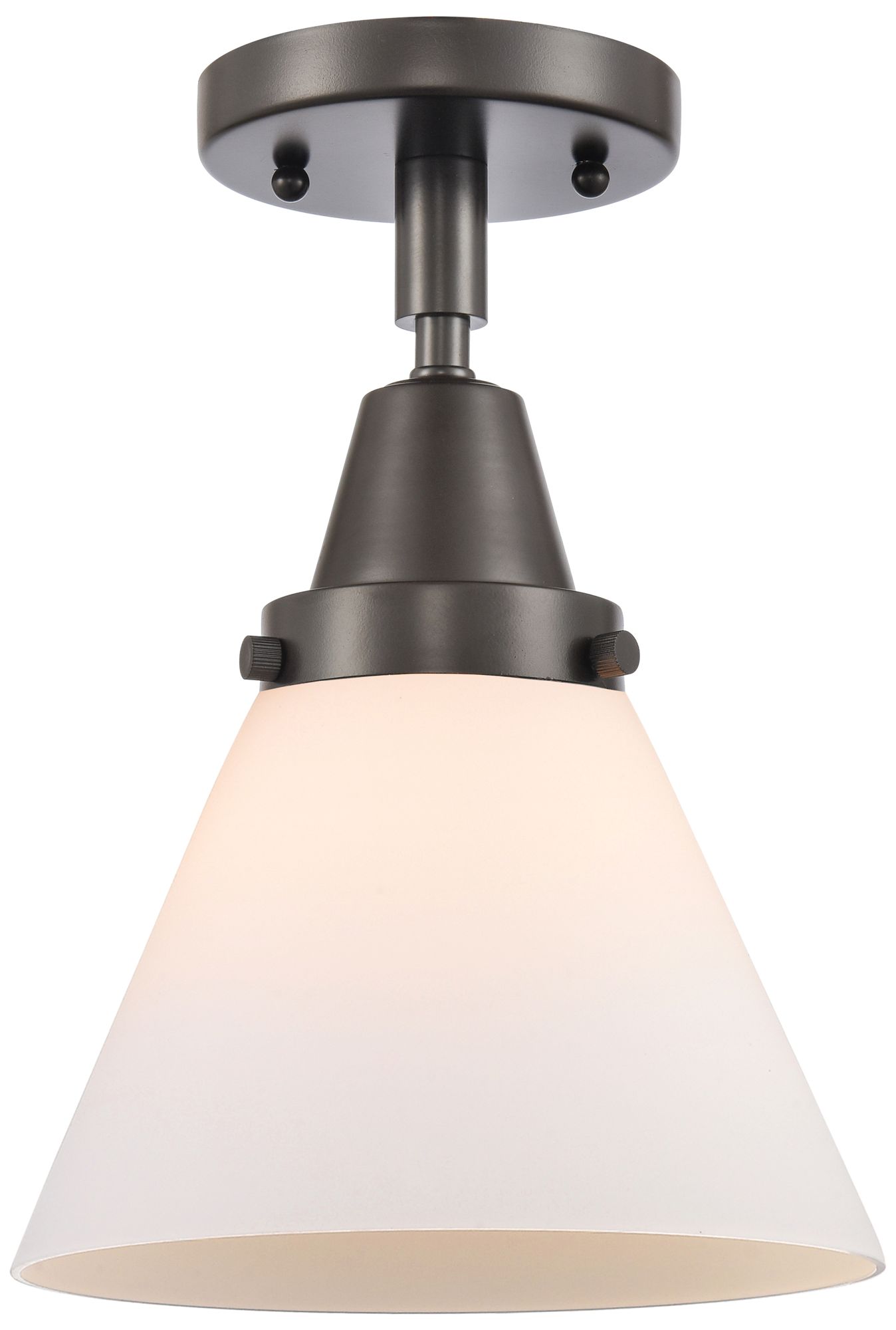 Caden Cone 8" LED Flush Mount - Oil Rubbed Bronze - Matte White Shade