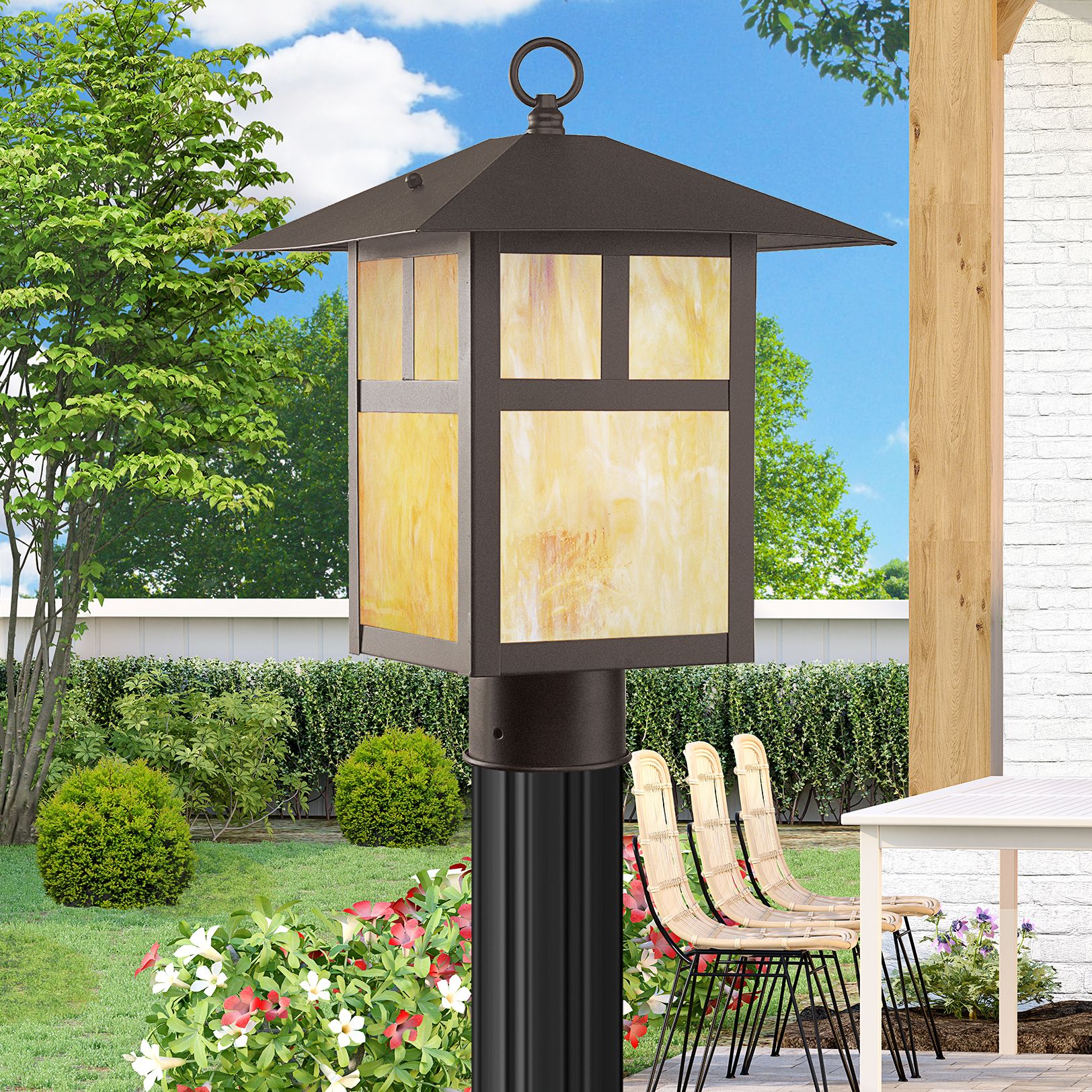 1 Light Bronze Outdoor Post Top Lantern