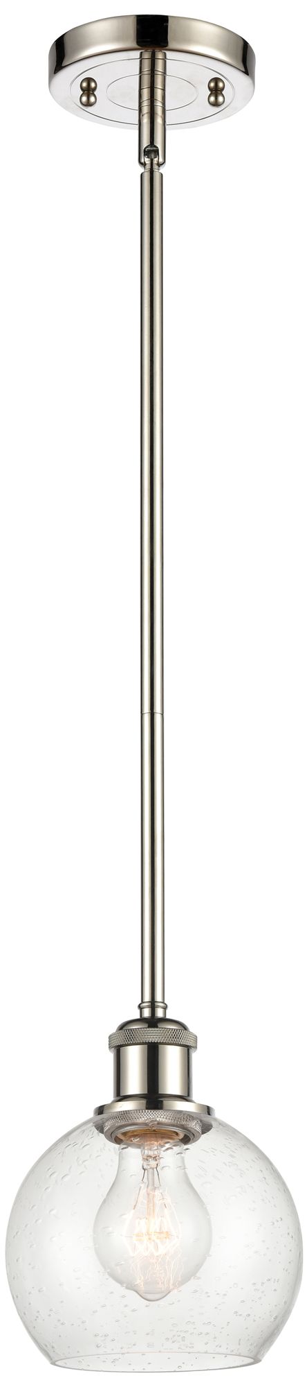 Athens 6" Mini Pendant - Polished Nickel - Seedy Shade