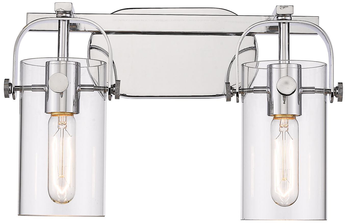 Pilaster 11" High Polished Nickel 2-Light Wall Sconce