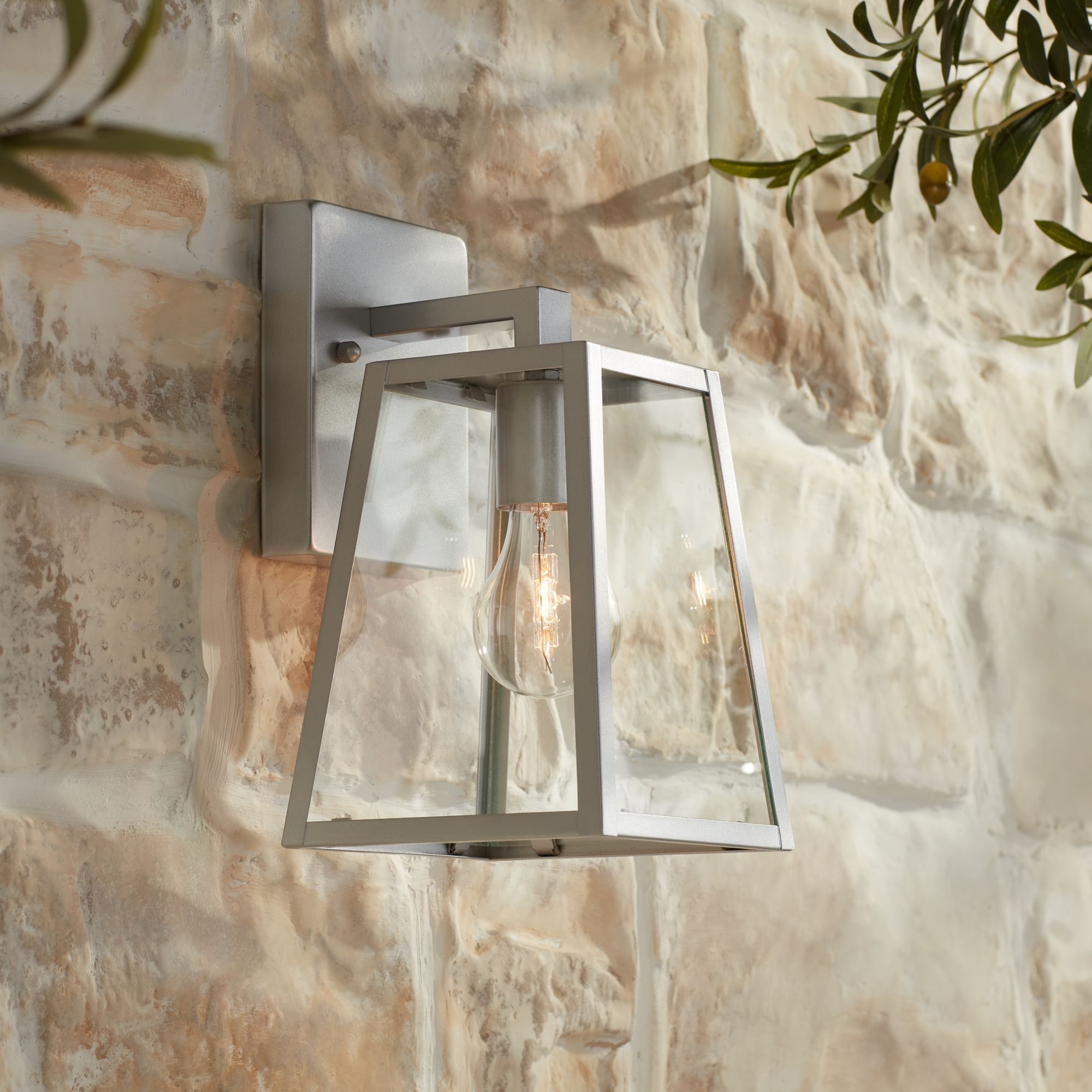 Arrington 10 3/4" High Glass and Silver Outdoor Wall Light