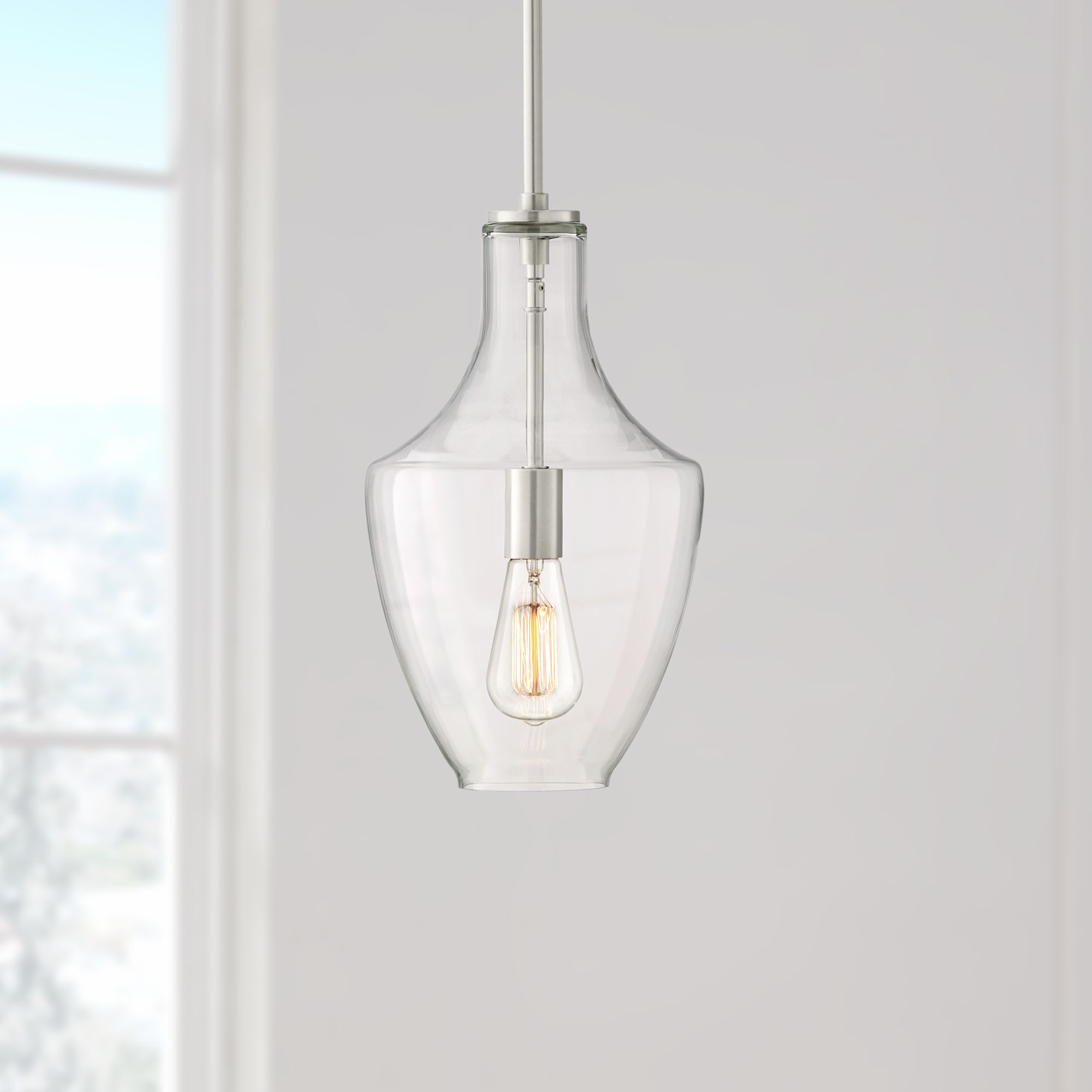 Possini Euro Milstone 8 3/4" Wide Nickel and Clear Glass Mini Pendant