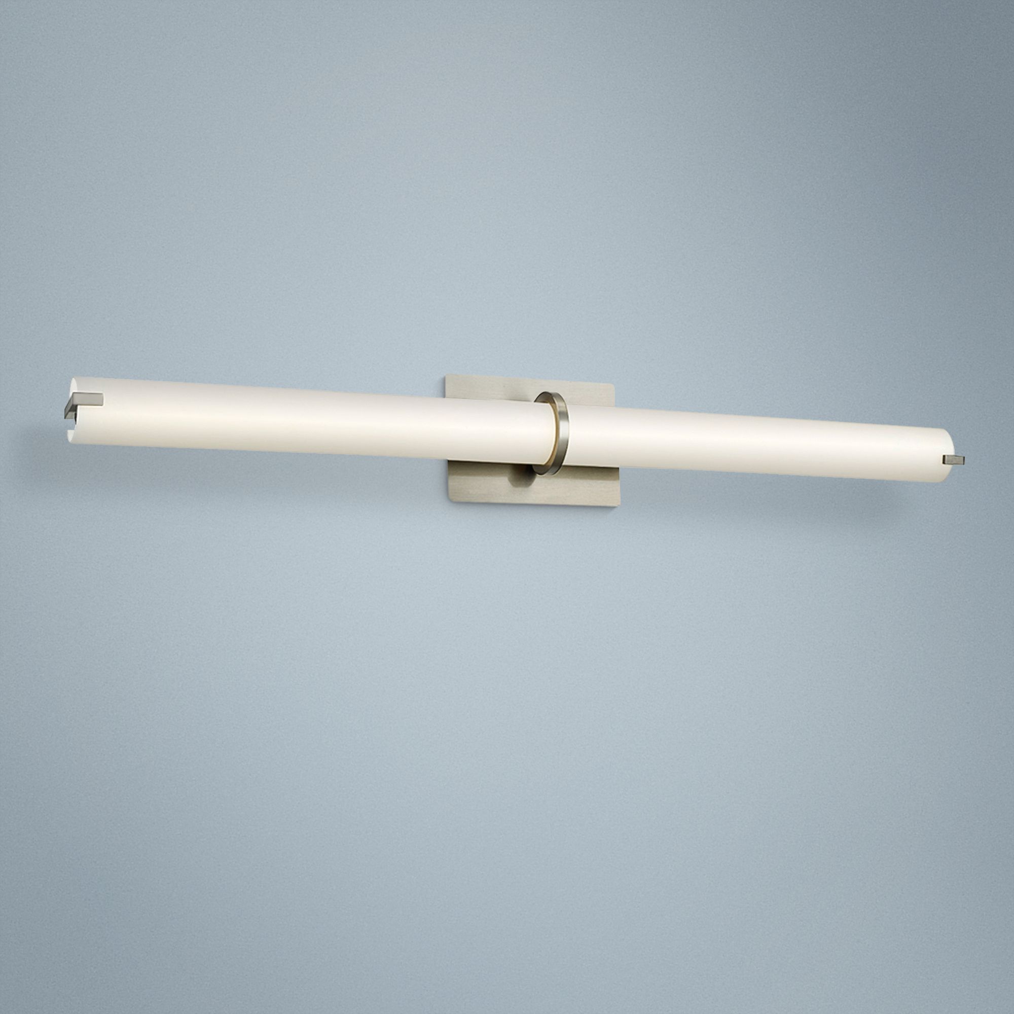 Squire 38" Wide Brushed Nickel LED Modern Bath Light