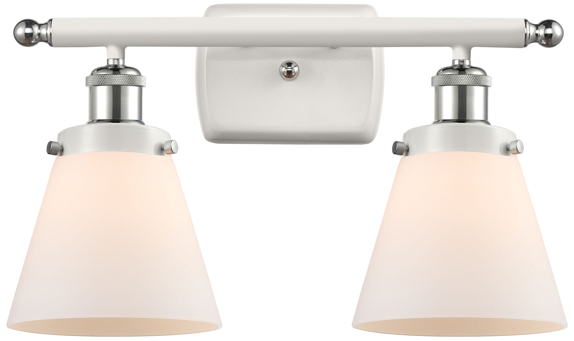 Ballston Urban Cone 6" 2 Light 16" Bath Light - White & Chrom