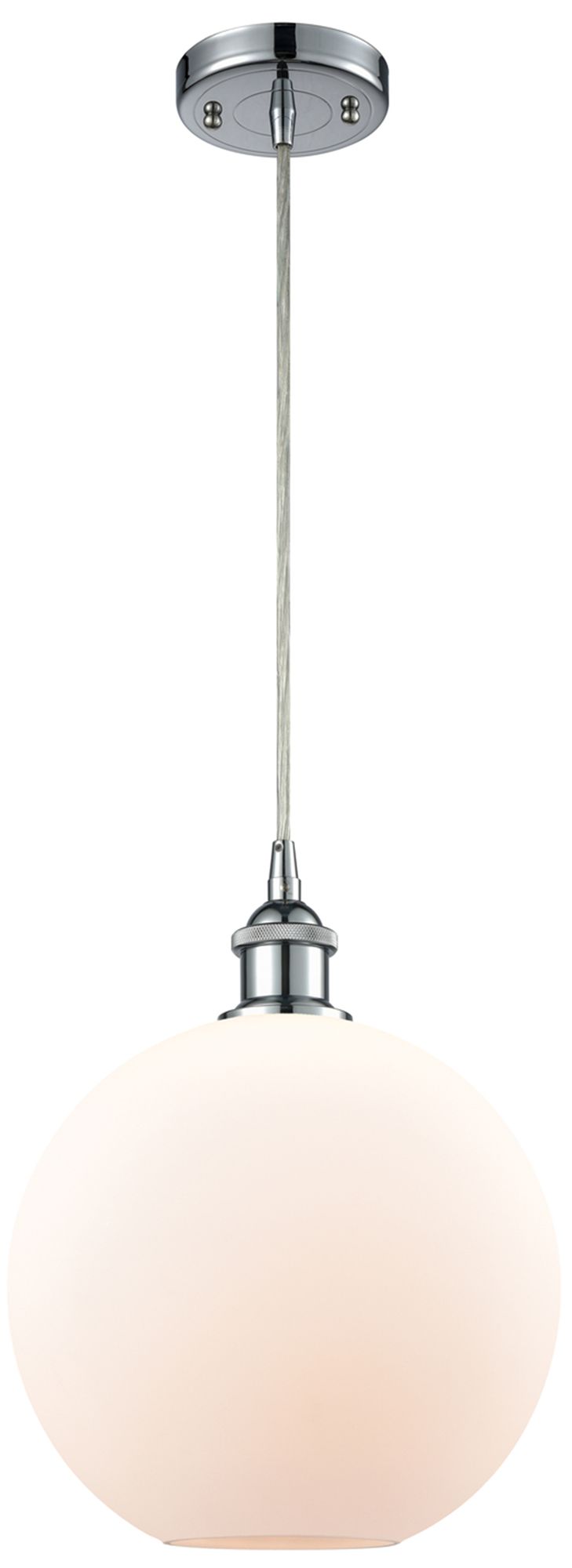 Ballston Athens 10" Wide Polished Chrome Corded Mini Pendant w/ White