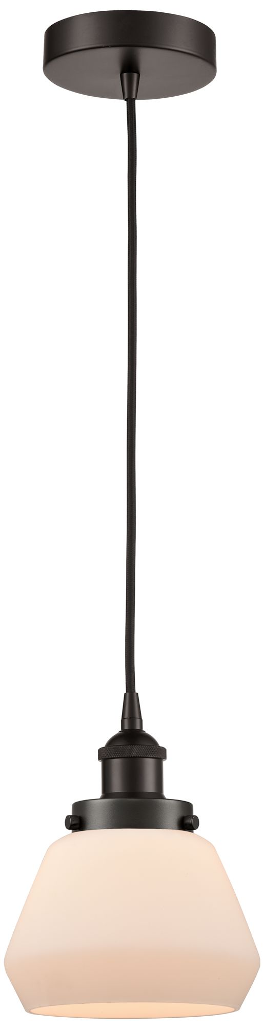 Fulton 7" Oil Rubbed Bronze Mini Pendant w/ Matte White Shade