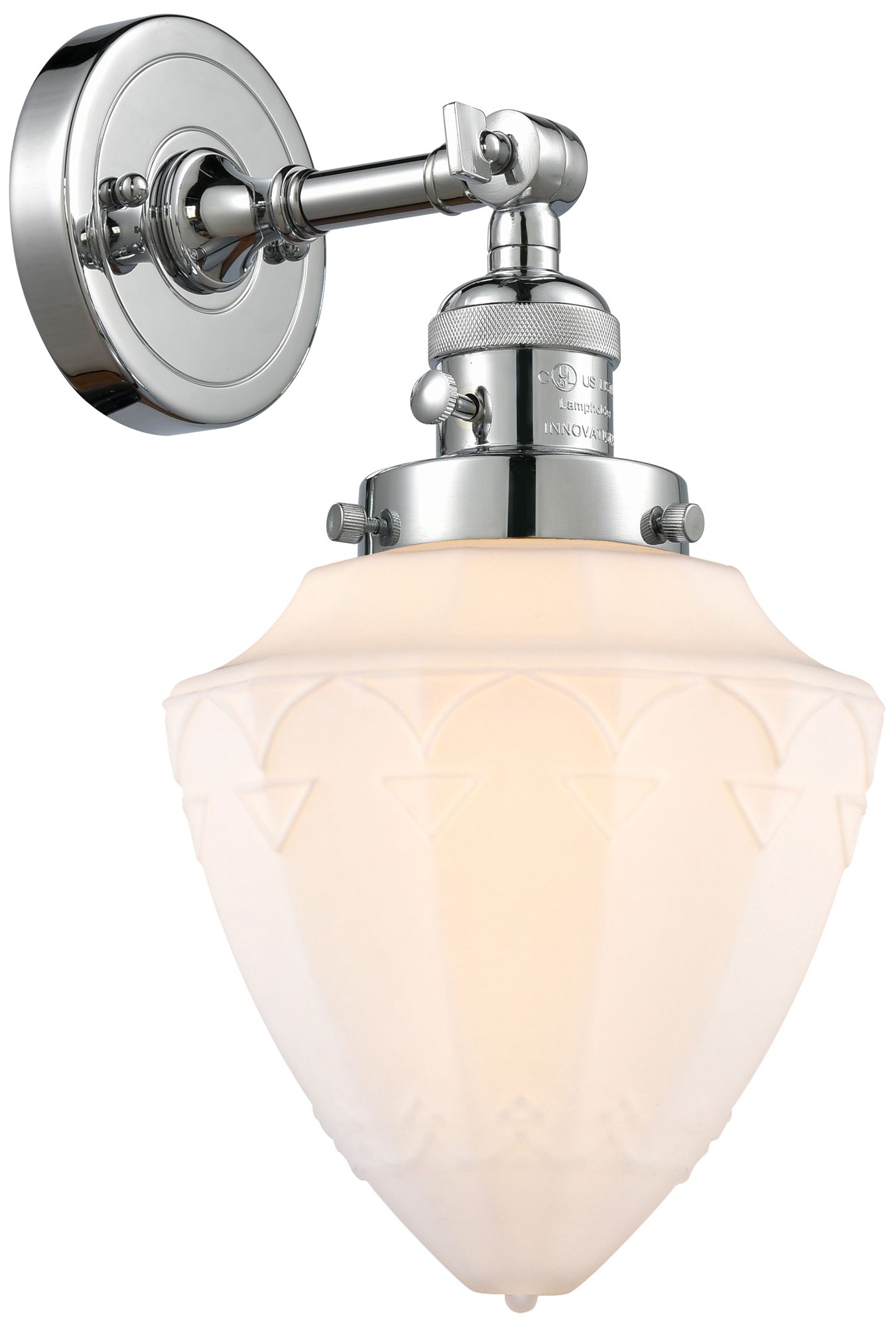 Bullet 7" Polished Chrome Sconce w/ Matte White Shade