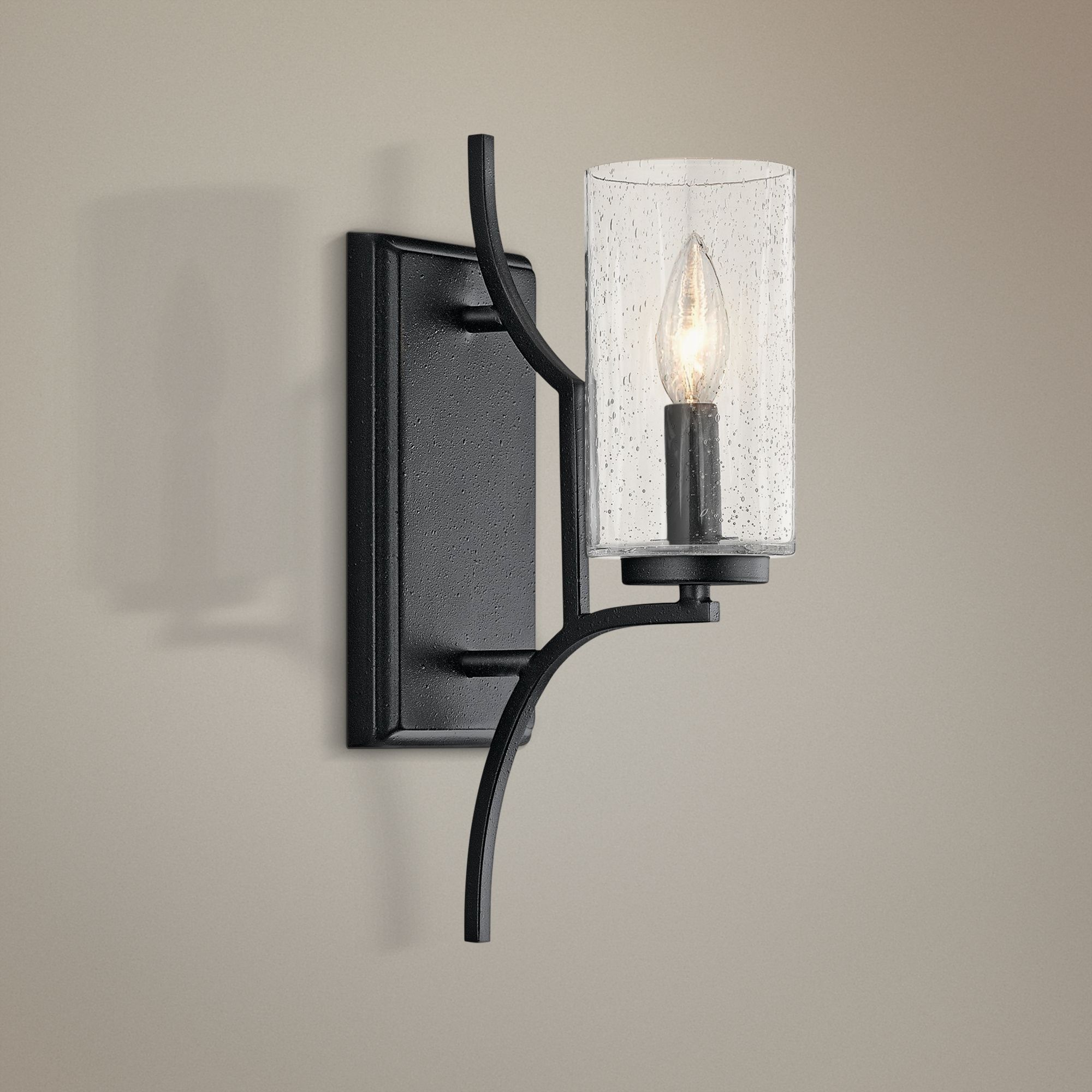 Kichler Vara 14 1/2" High Distressed Black Wall Sconce