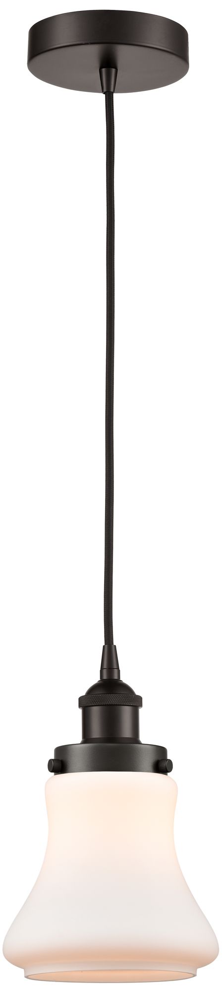 Bellmont 6" Oil Rubbed Bronze Mini Pendant w/ Matte White Shade