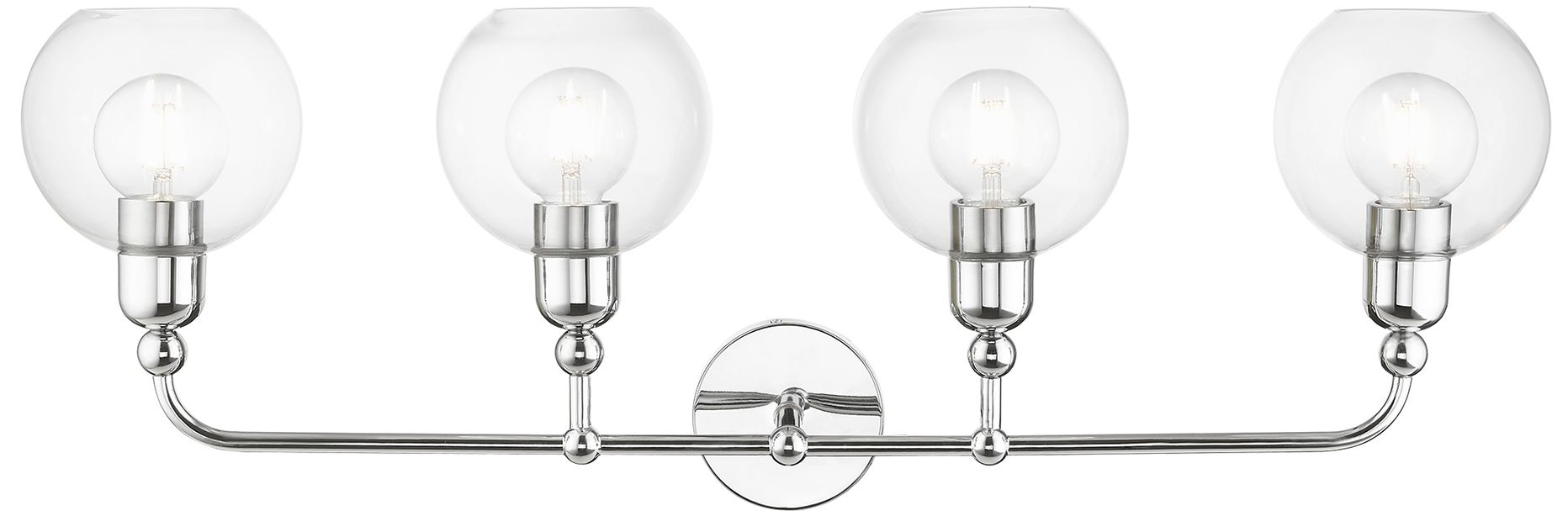 Downtown 4 Light Polished Chrome Large Sphere Vanity Sconce