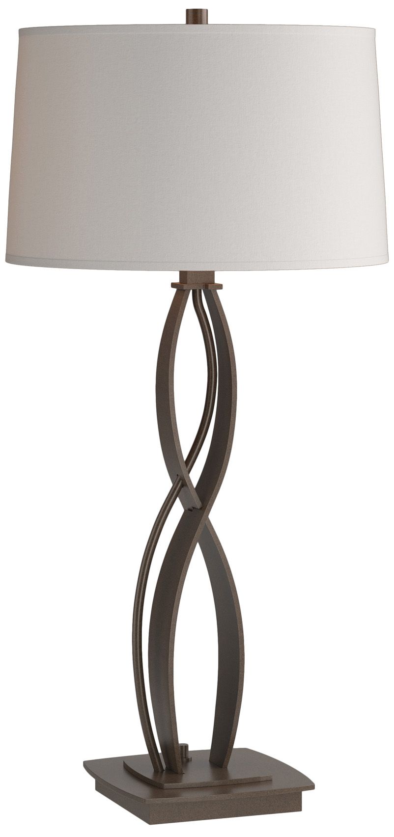 Almost Infinity Table Lamp - Bronze Finish - Flax Shade