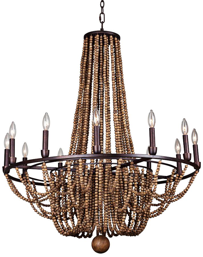 Beechwood 34" Wide Royal Mahogany 12-Light Chandelier