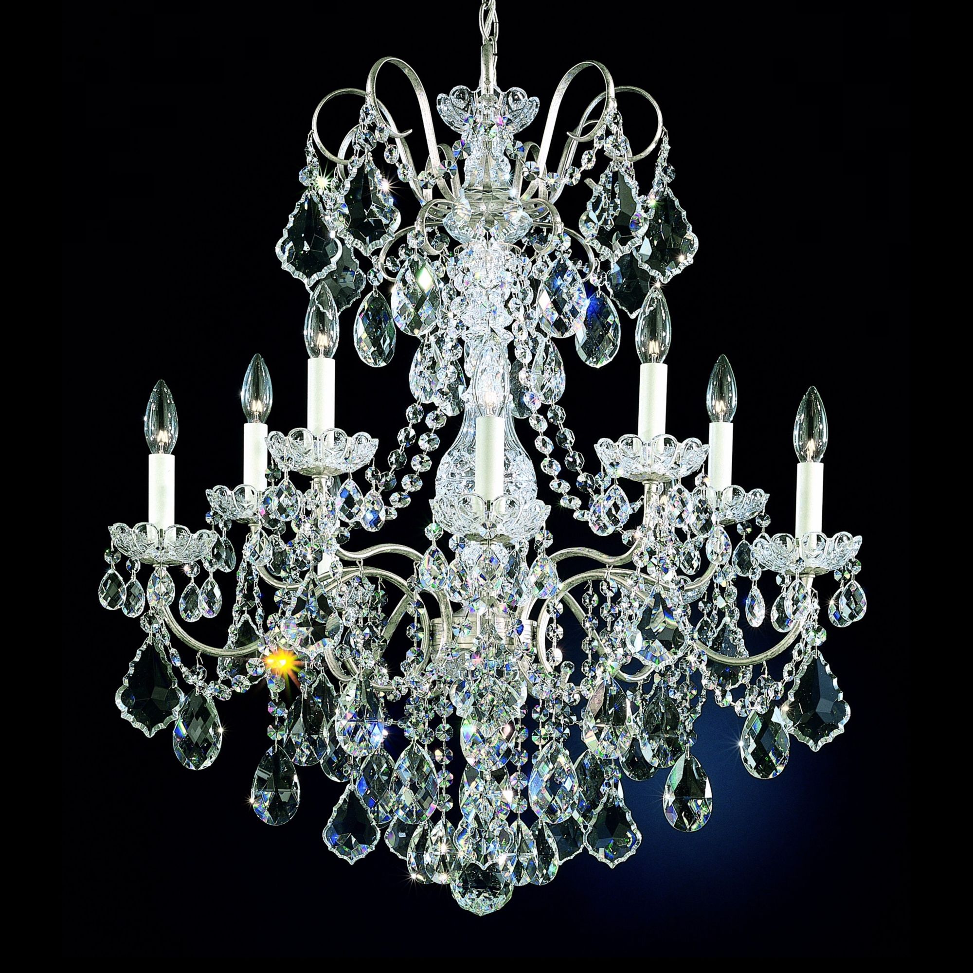 Schonbek New Orleans 28"W Silver Hand-Cut Crystal Chandelier