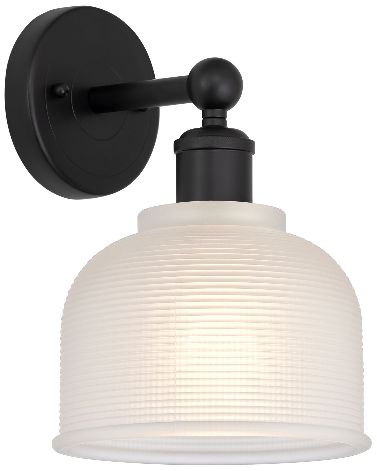 Edison Dayton 6" Matte Black Sconce w/ White Shade