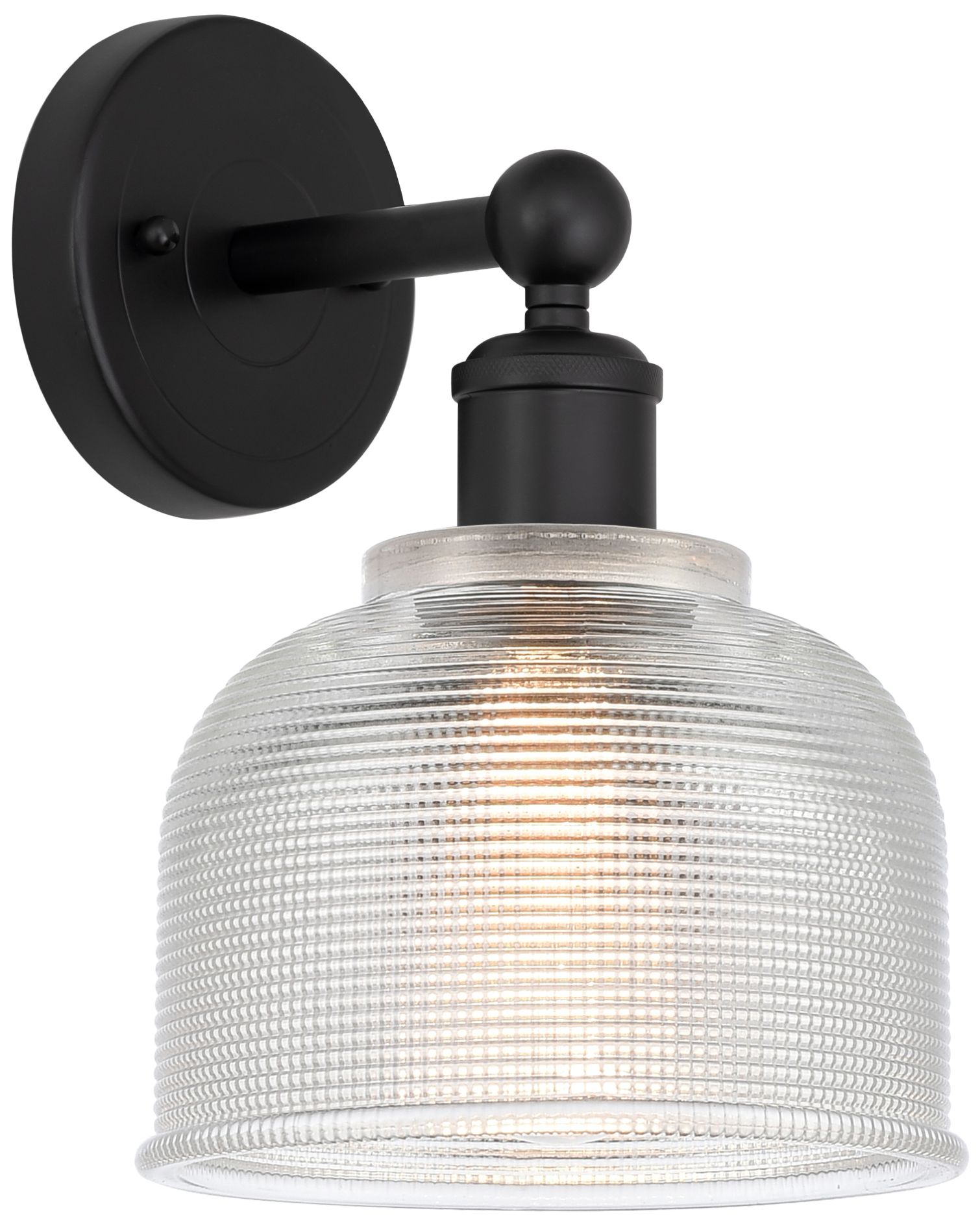 Edison Dayton 6" Matte Black Sconce w/ Clear Shade