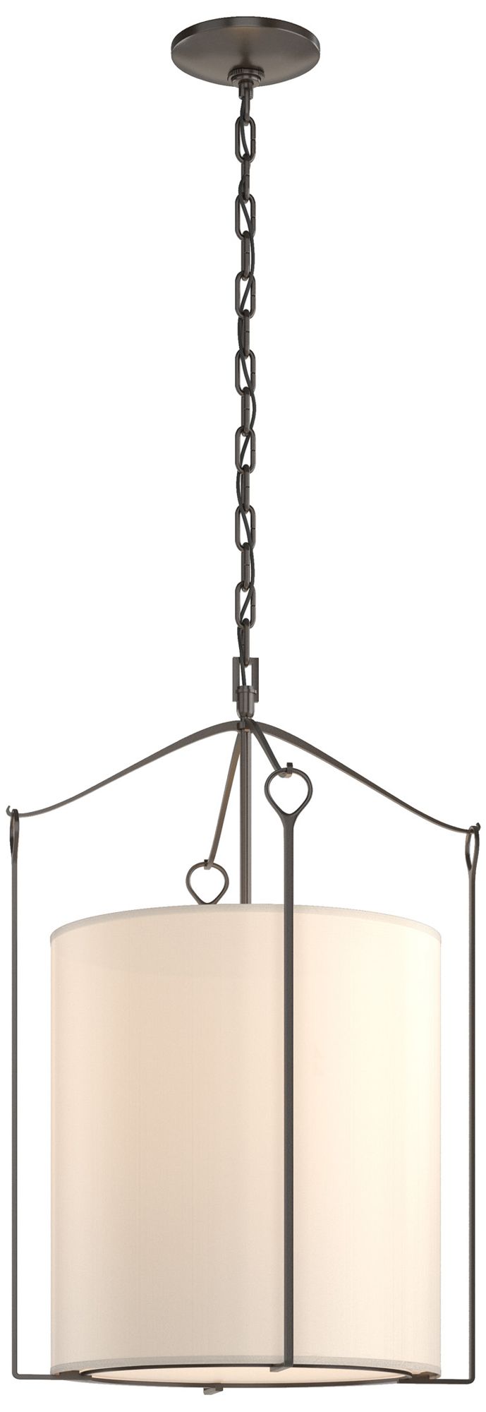 Bow Tall Pendant - Oil Rubbed Bronze - Linen Shade