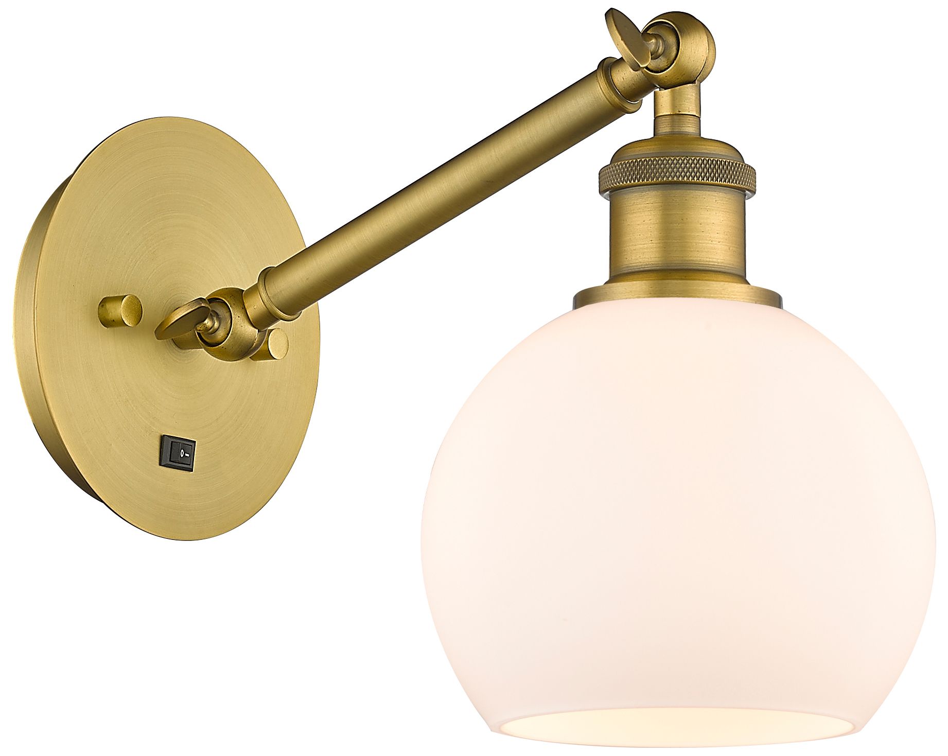 Ballston Athens 6" LED Sconce - Brass Finish - Matte White Shade