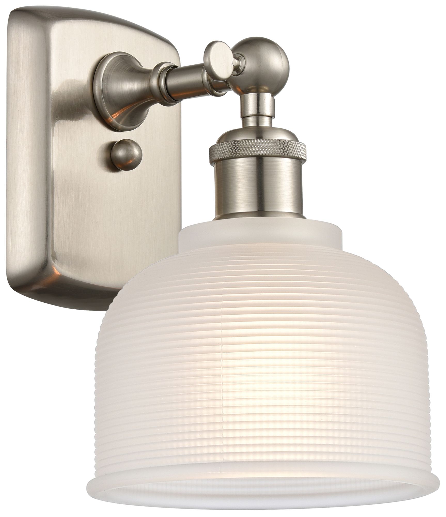 Dayton 10.5" High Brushed Satin Nickel Sconce w/ White Shade