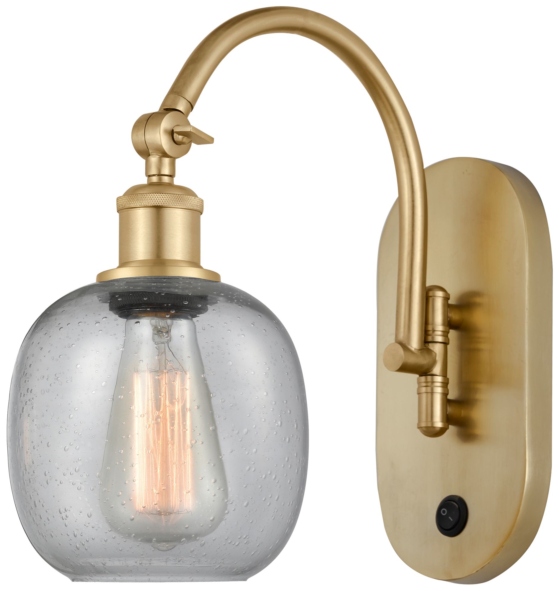 Ballston Belfast 6" Incandescent Sconce - Gold Finish - Seedy Shade