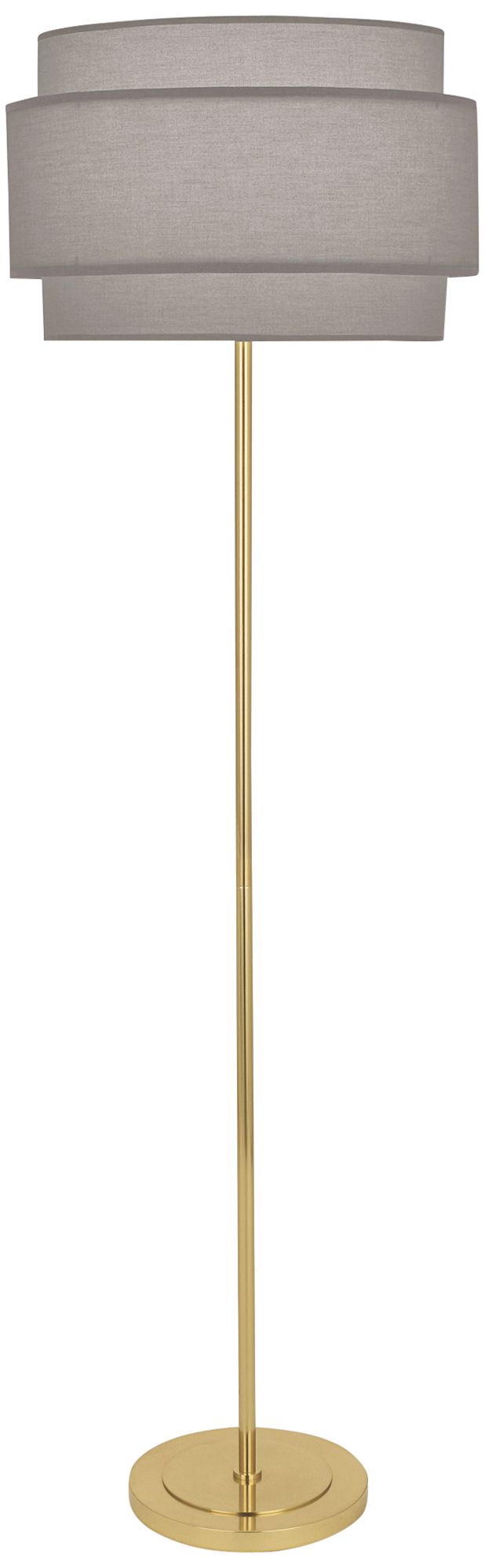 Robert Abbey Decker Brass Floor Lamp with Smoke Gray Shade