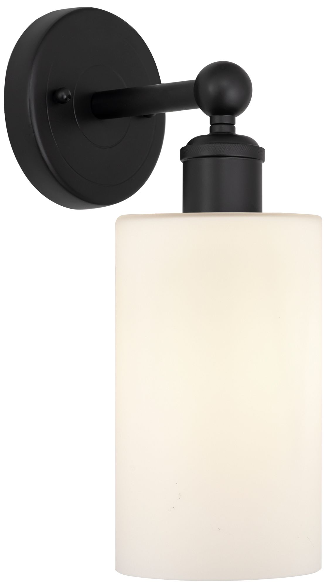 Edison Clymer 4" Matte Black Sconce w/ Matte White Shade