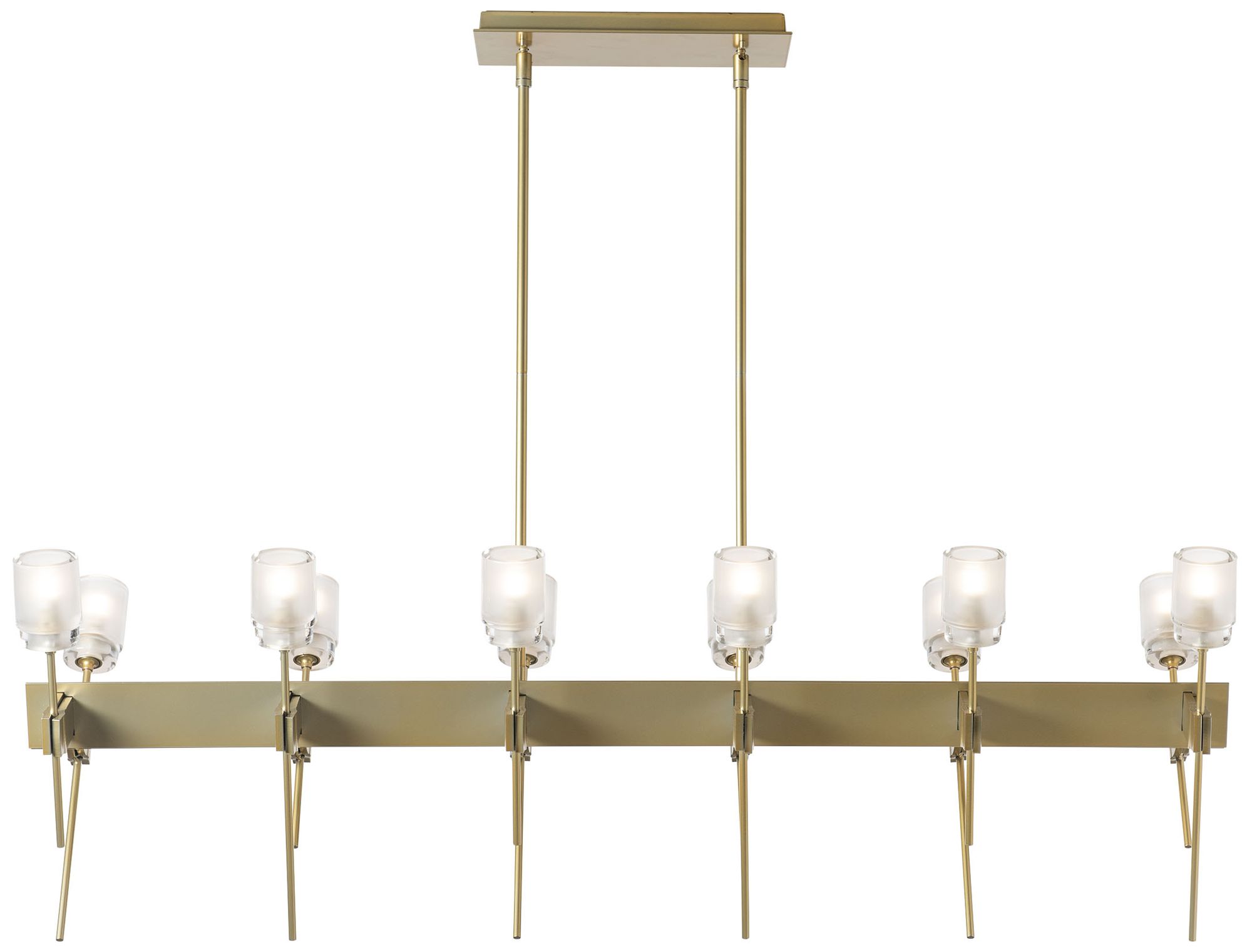 Echo 13.8" Wide 12-Light Modern Brass Linear Pendant