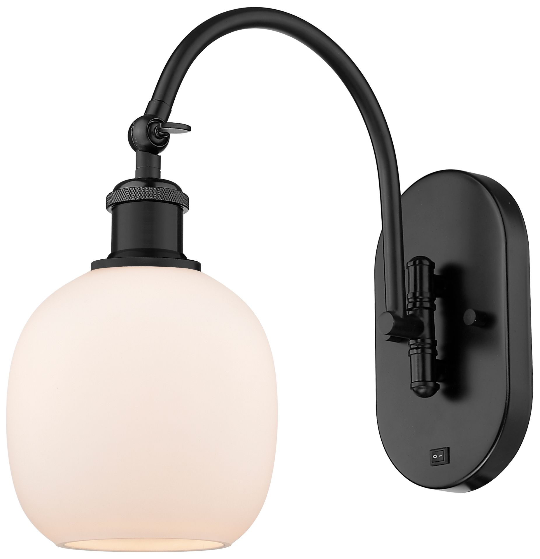 Ballston Belfast 6" Incandescent Sconce - Matte Black - Matte White Sh