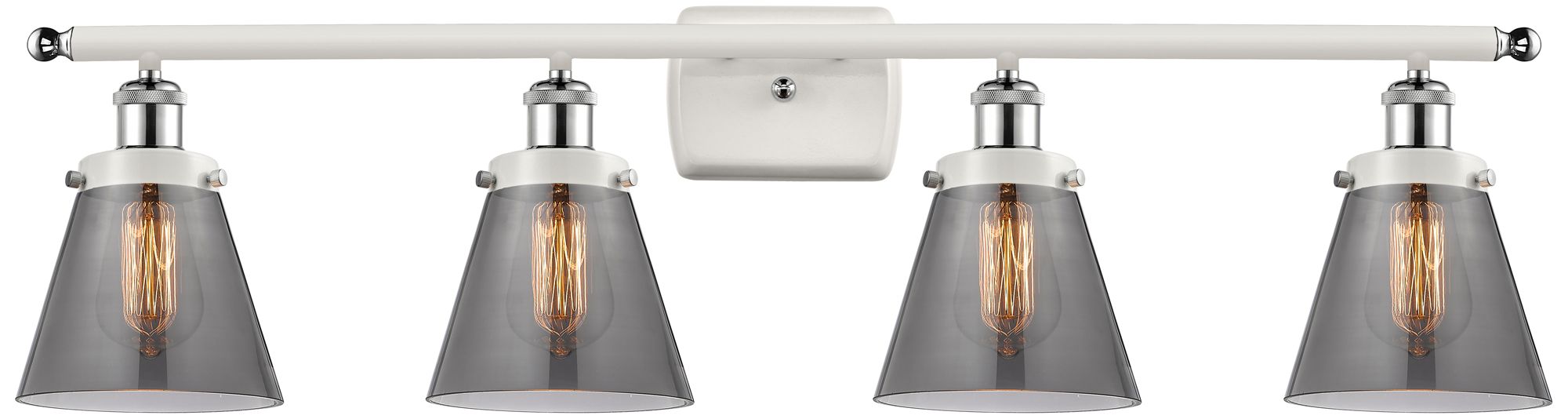 Ballston Urban Cone 6" 4 Light 36" Bath Light - White & Chrom