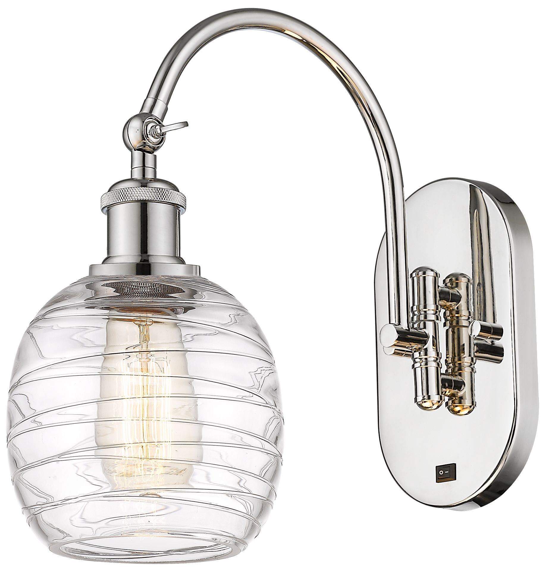 Ballston Belfast 6" Incandescent Sconce - Nickel Finish - Deco Swirl S