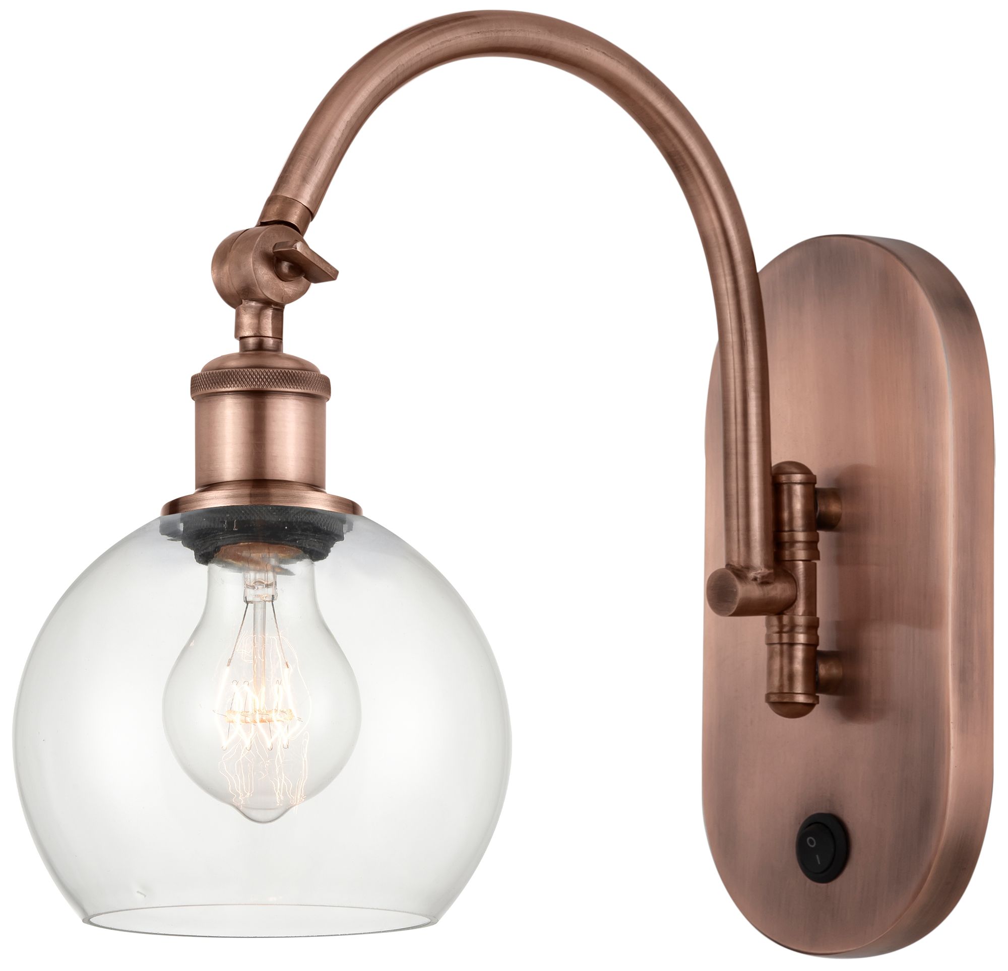 Ballston Athens 6" LED Sconce- Copper Finish - Clear Shade